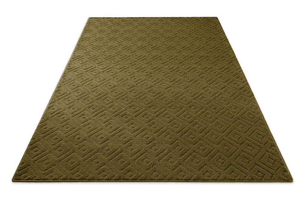 Kurzflor Teppich Castello Two Oliv Grün