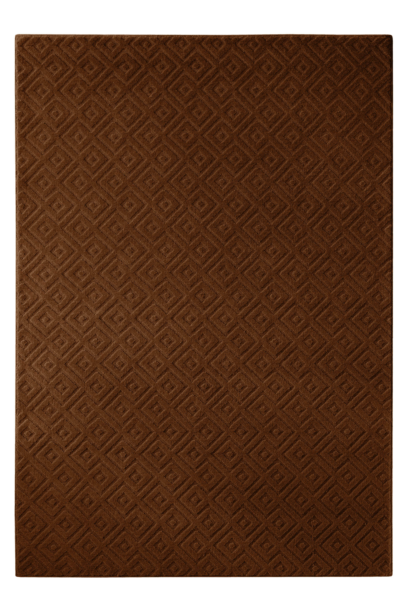 Kurzflor Teppich Castello Two Braun