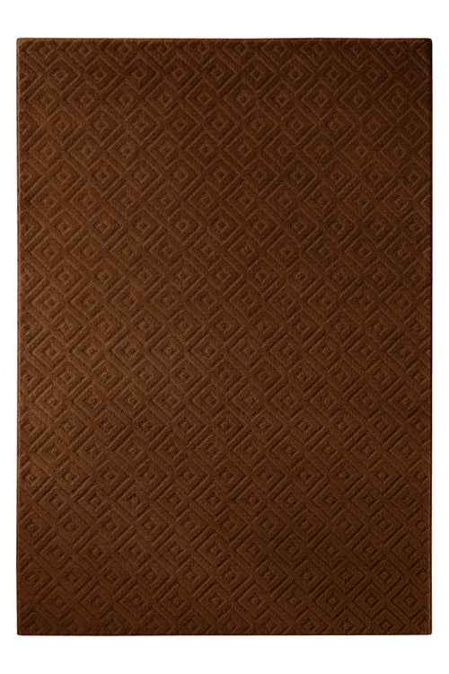Kurzflor Teppich Castello Two Braun