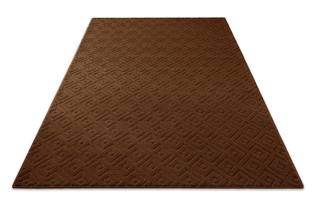 Kurzflor Teppich Castello Two Braun