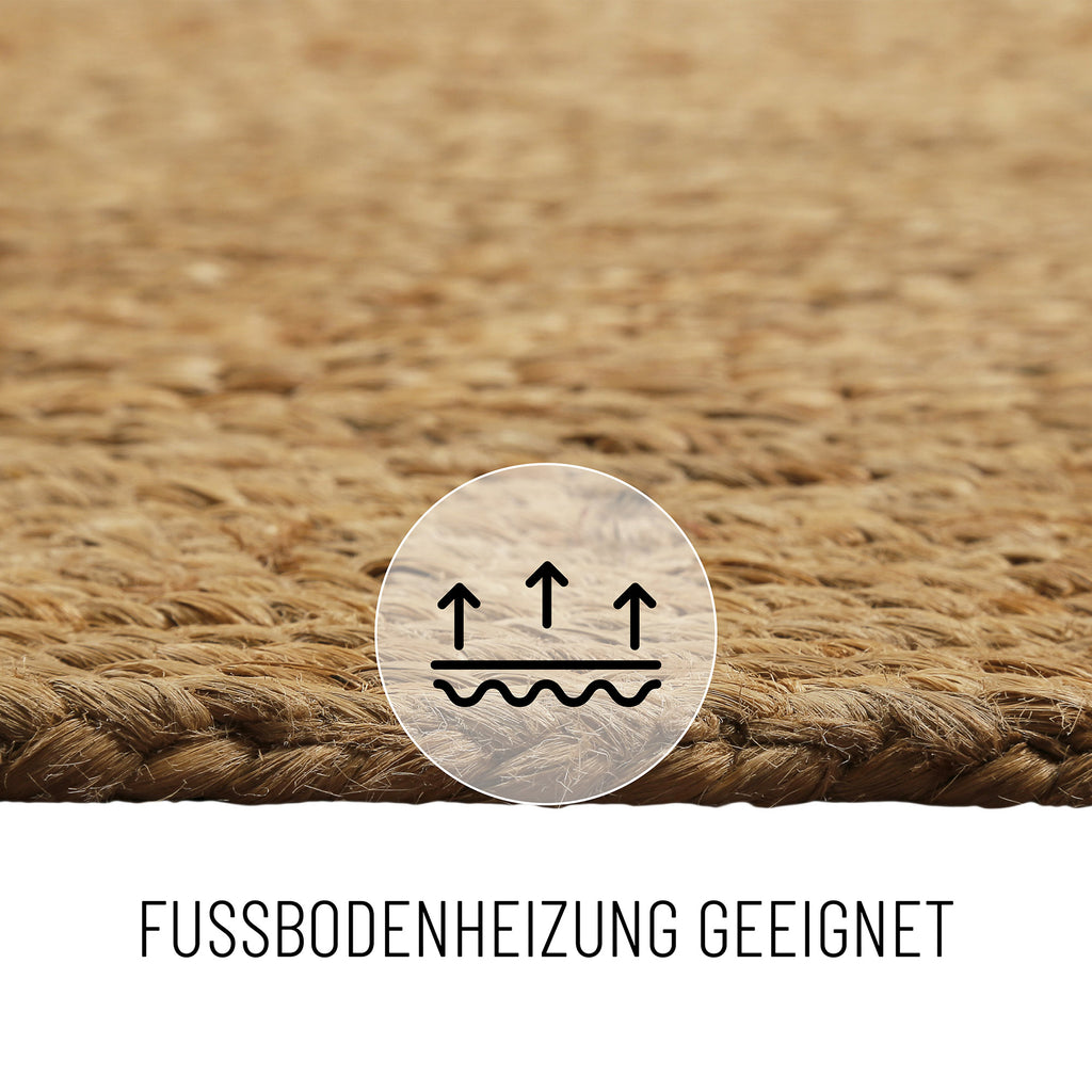 "Collins" Jute-Teppich – schwer, klar, handgewebt