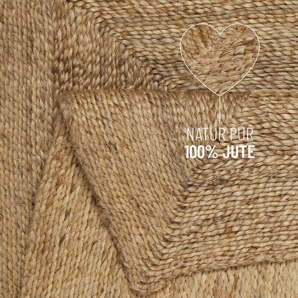 "Collins" Jute-Teppich – schwer, klar, handgewebt