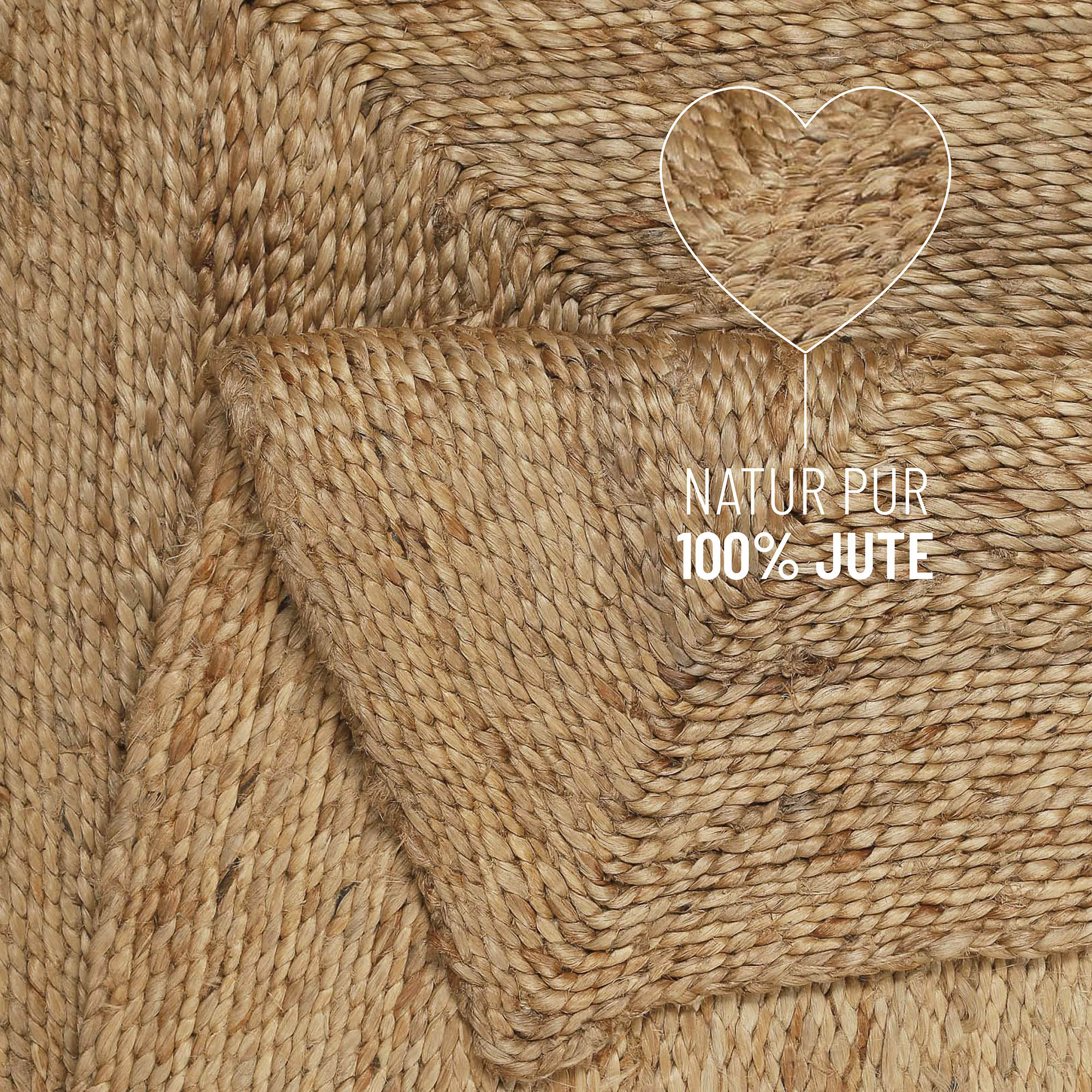 "Collins" Jute-Teppich – schwer, klar, handgewebt