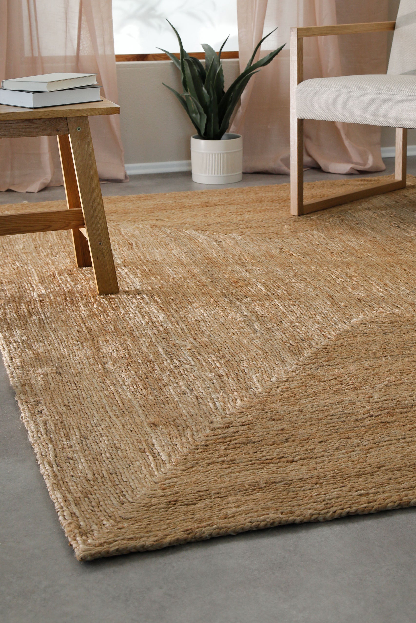 "Collins" Jute-Teppich – schwer, klar, handgewebt
