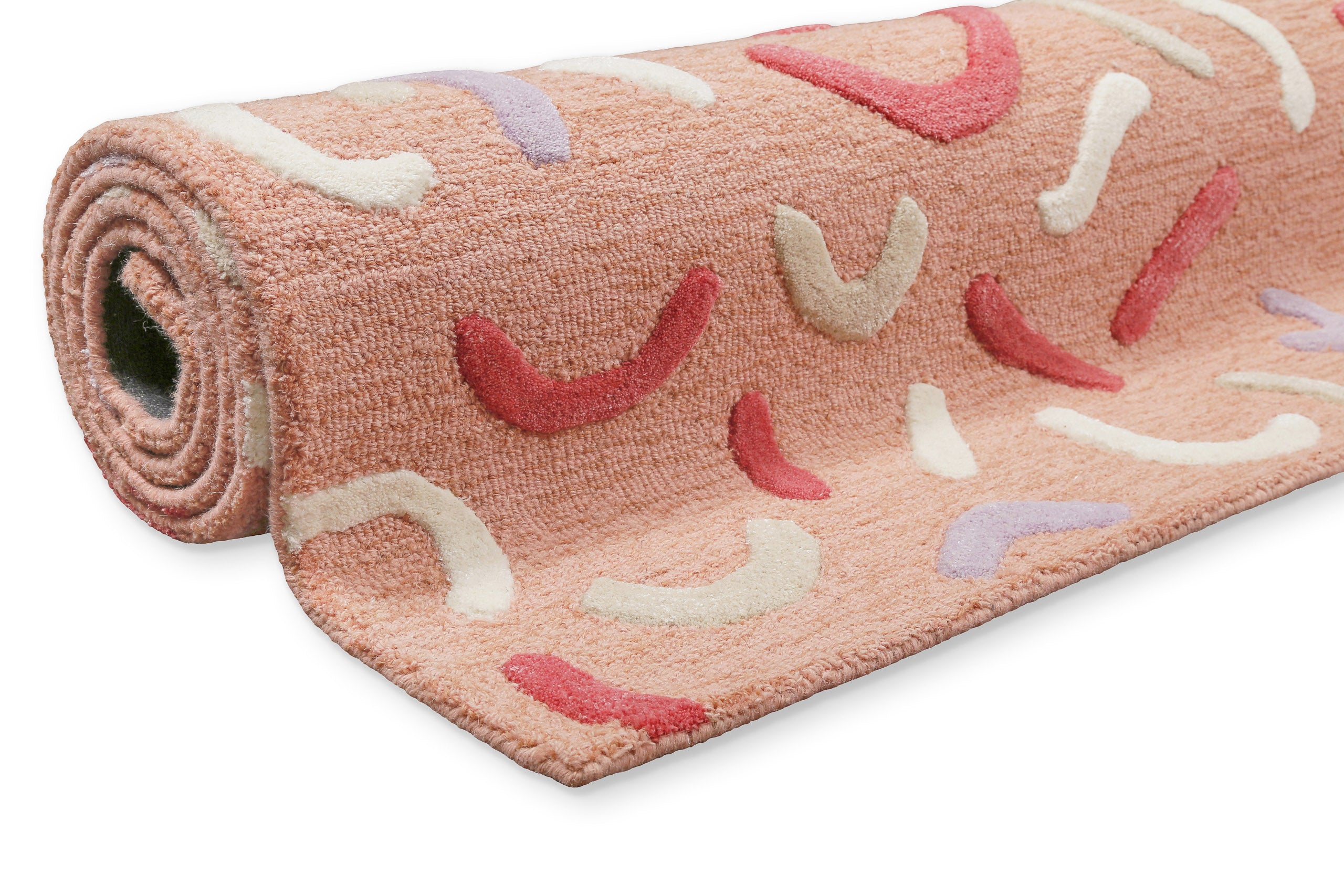 Kinderteppich aus Schurwolle Altrosa Multi "Confetti 2.0" Smart Kids