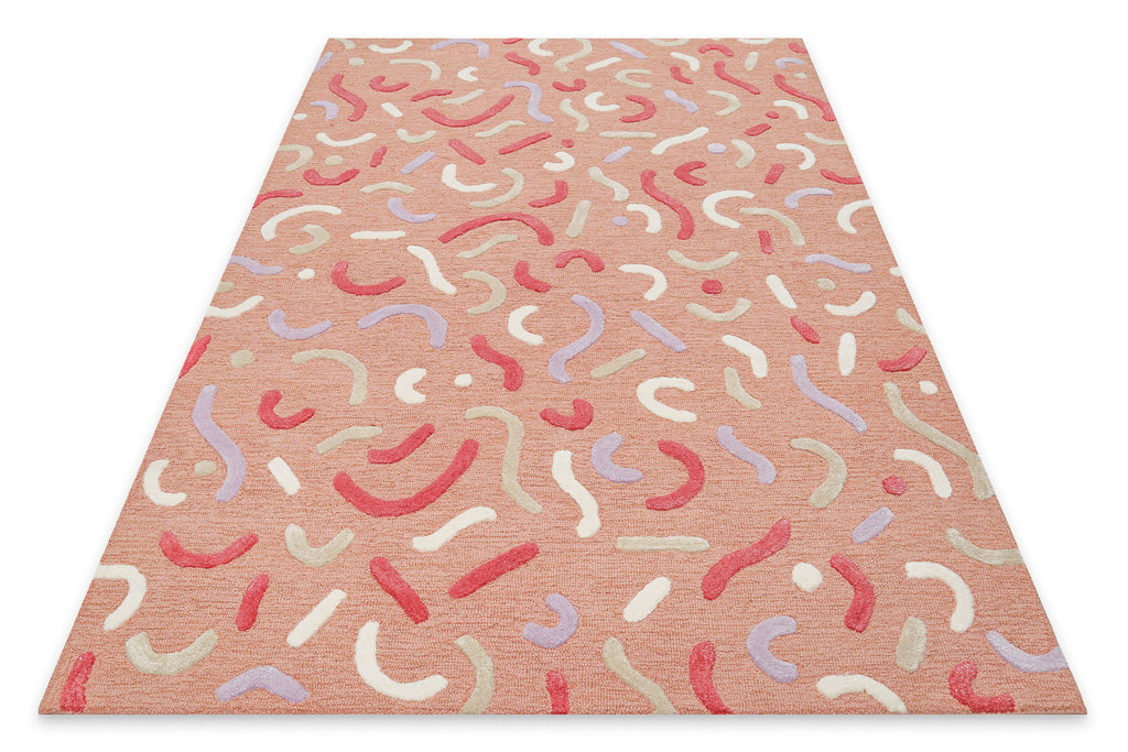 Kinderteppich aus Schurwolle Altrosa Multi "Confetti 2.0" Smart Kids