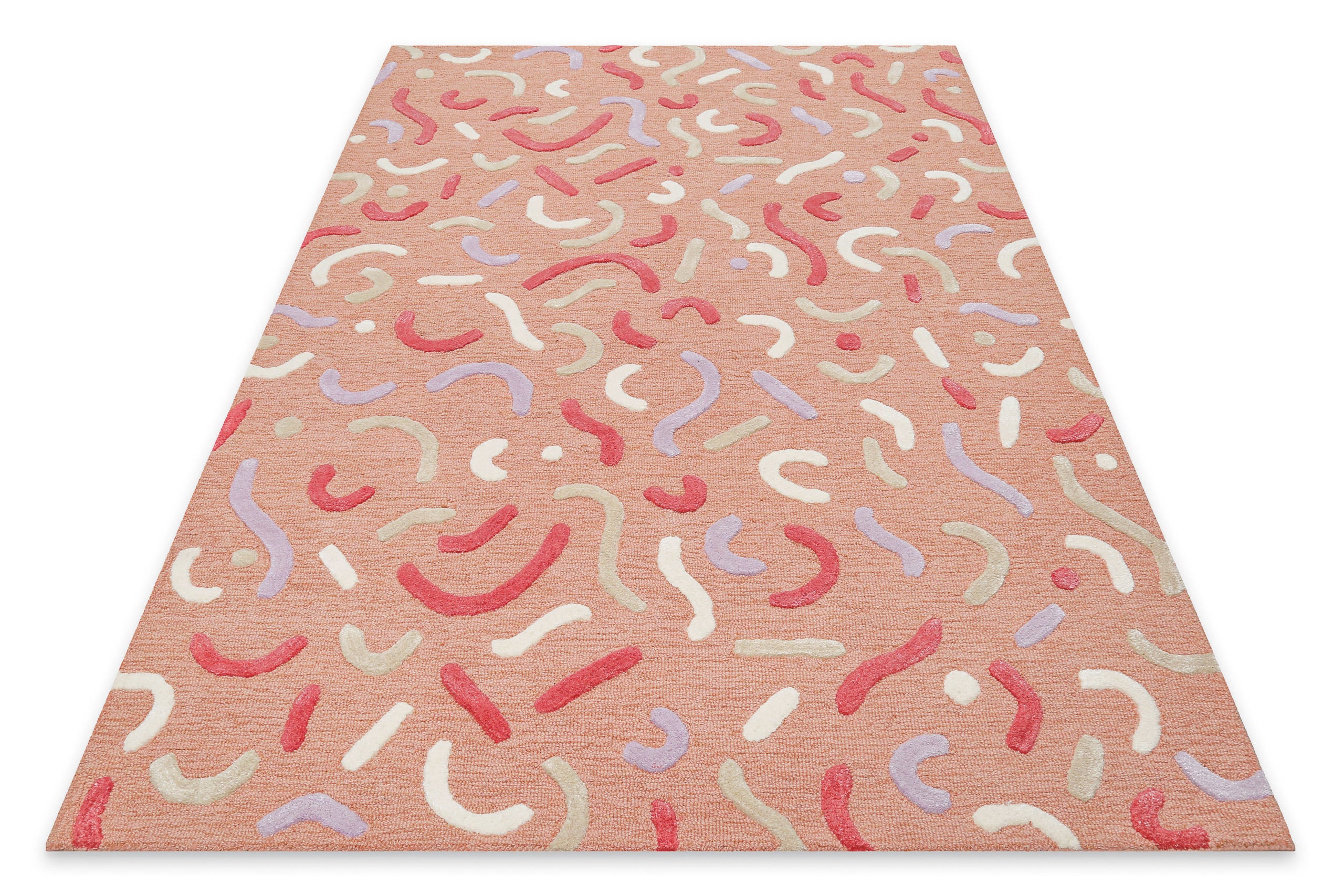 Kinderteppich aus Schurwolle Altrosa Multi "Confetti 2.0" Smart Kids