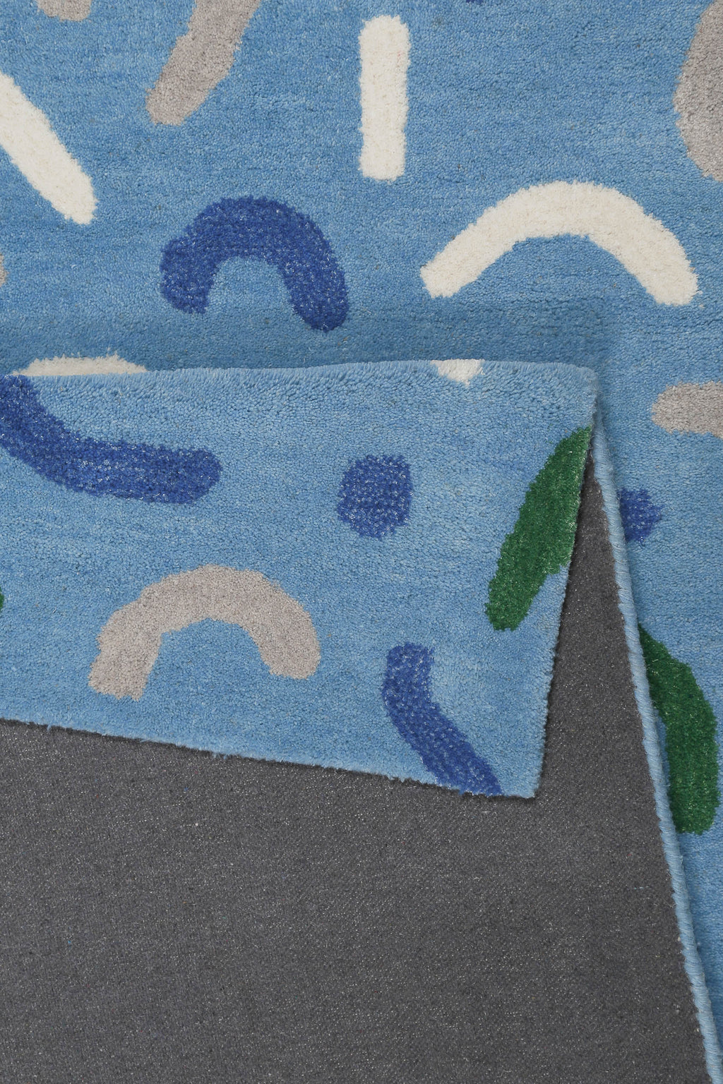 Kinderteppich aus Schurwolle Blau Grün "Confetti" Smart Kids