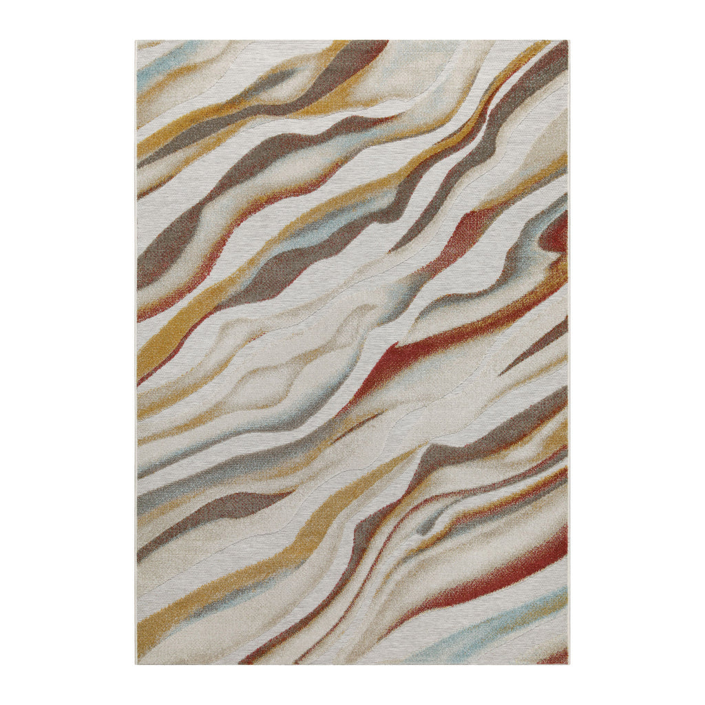 In & Outdoorteppich Beige Bunt "Creek" WECONhome