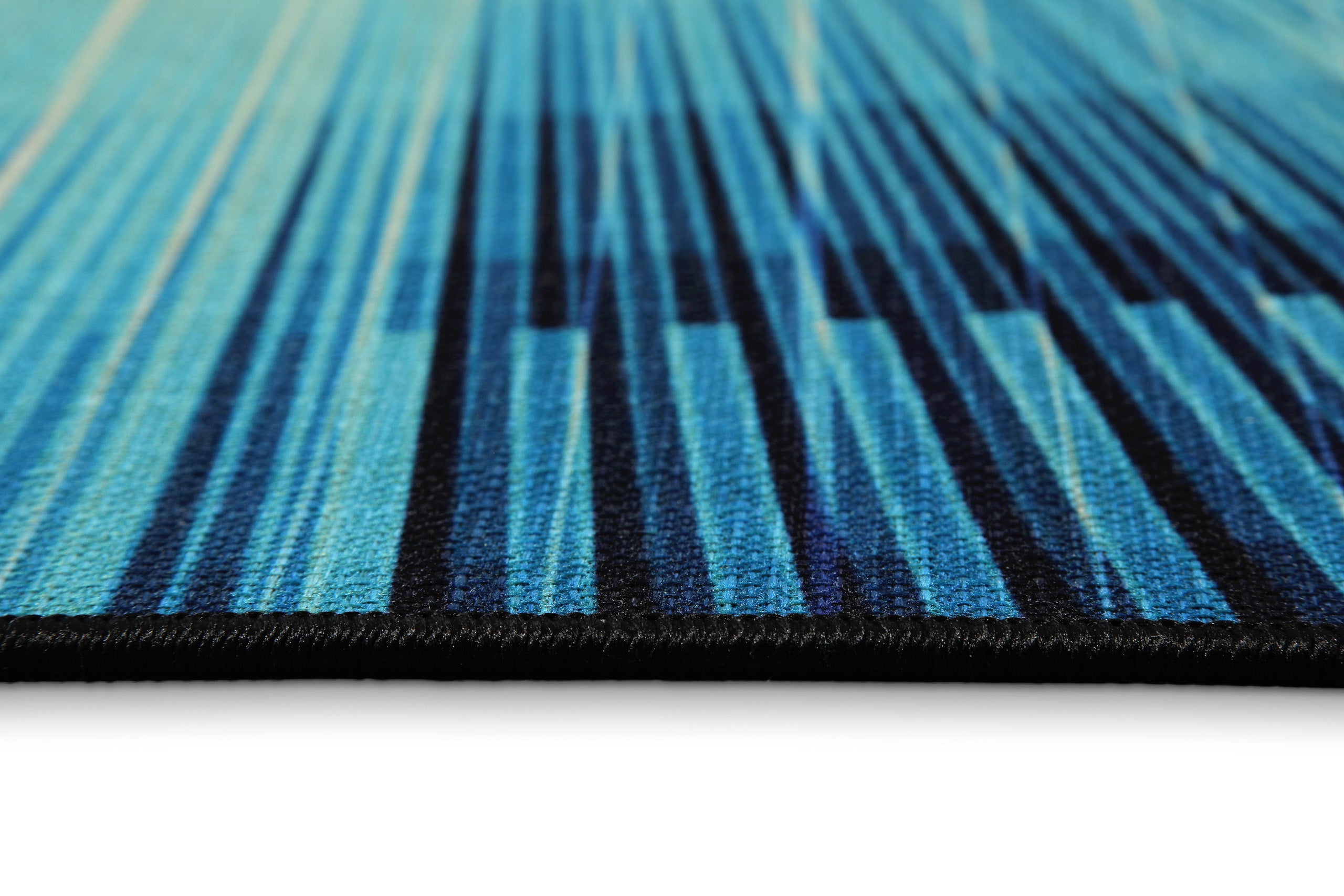 Gewebter Gamerteppich bedruckt Blau Schwarz "Cyber Swirl" WECONhome
