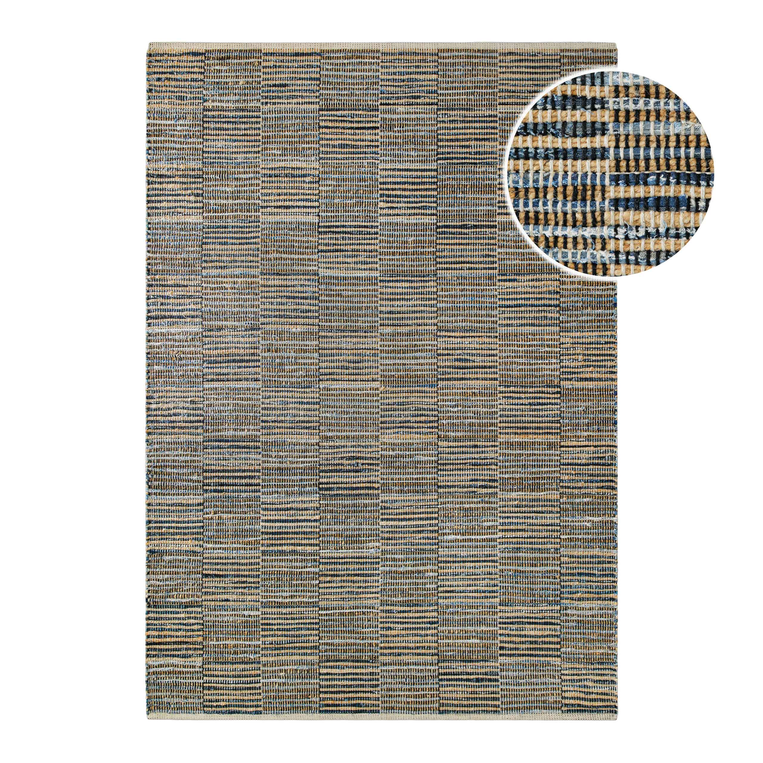 Handwebteppich Denim Blau "Denim Blues" WECONhome