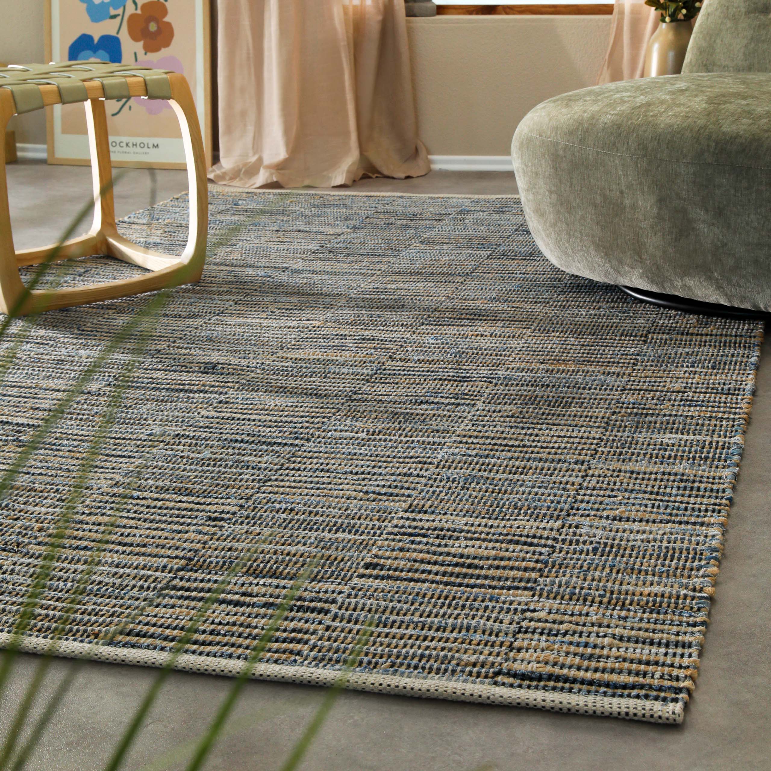 Handwebteppich Denim Blau "Denim Blues" WECONhome