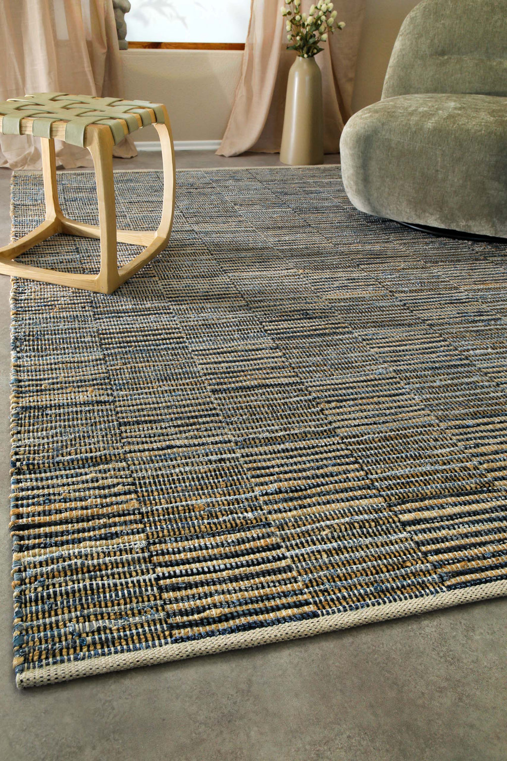 Handwebteppich Denim Blau "Denim Blues" WECONhome
