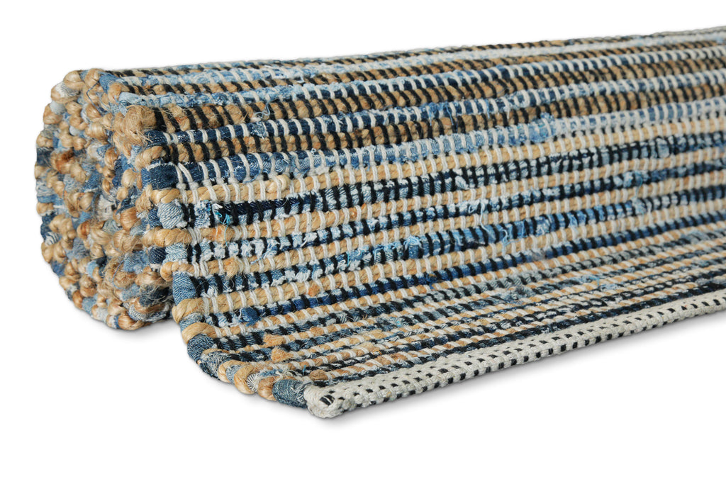 Handwebteppich Denim Blau "Denim Feels" WECONhome
