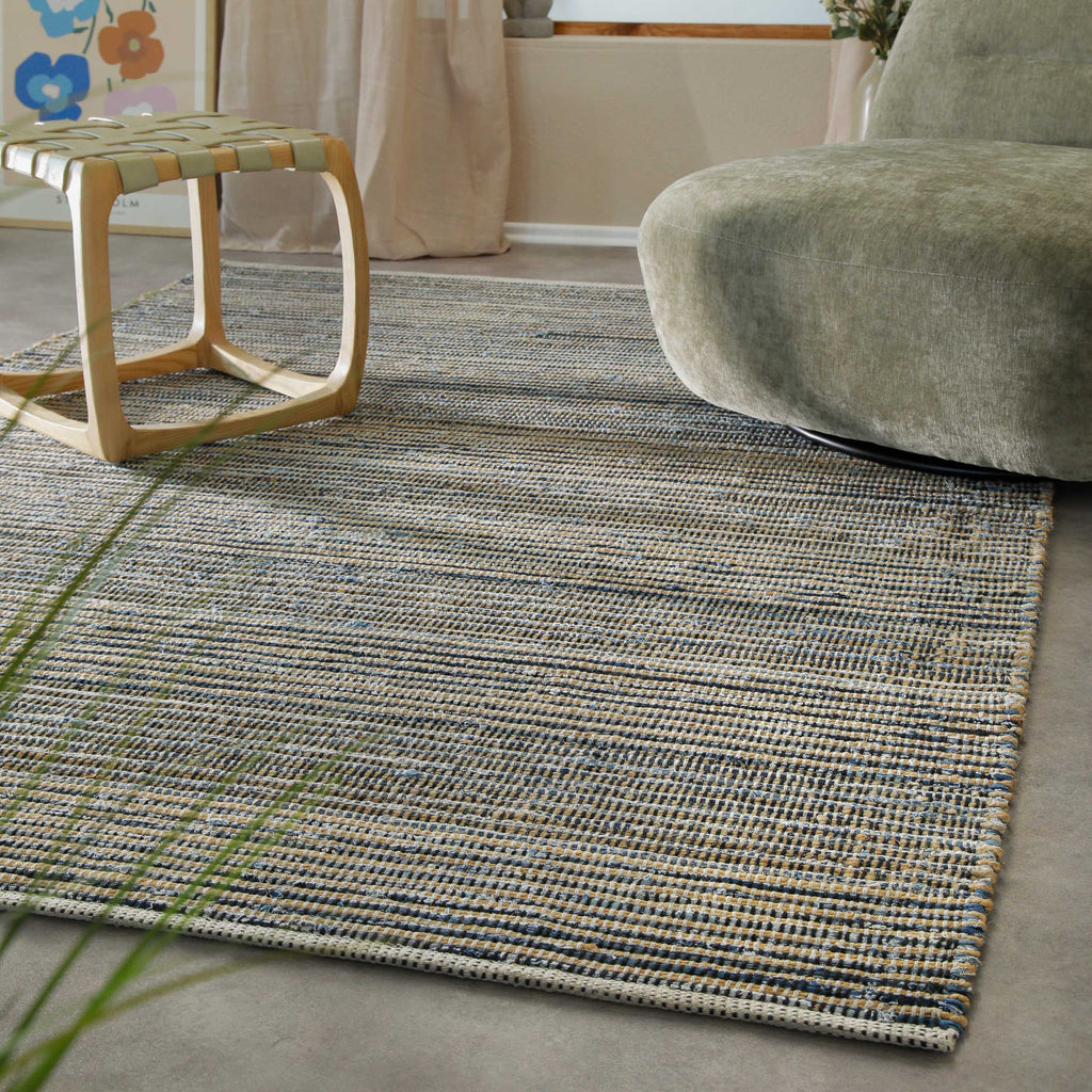 Handwebteppich Denim Blau "Denim Feels" WECONhome