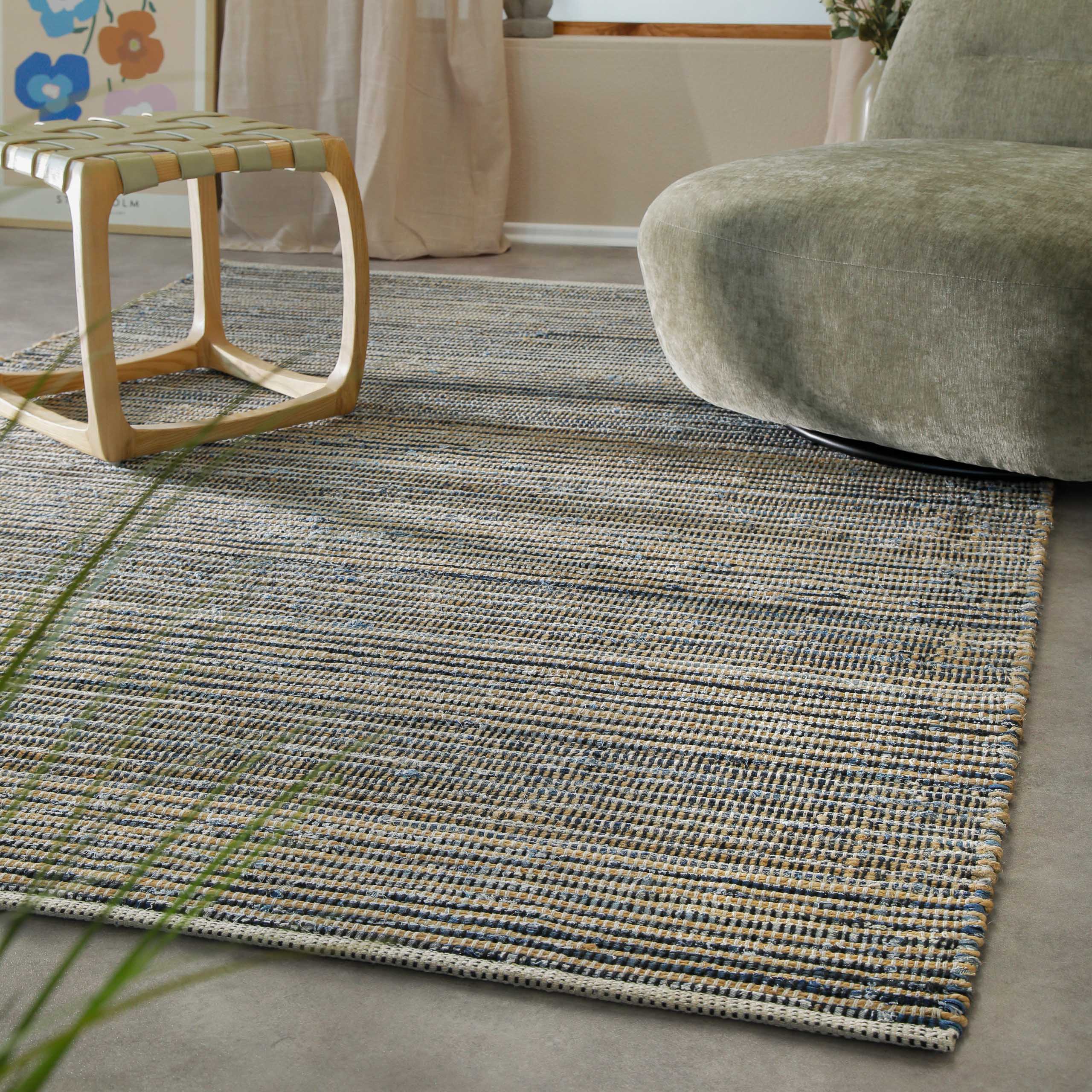 Handwebteppich Denim Blau "Denim Feels" WECONhome