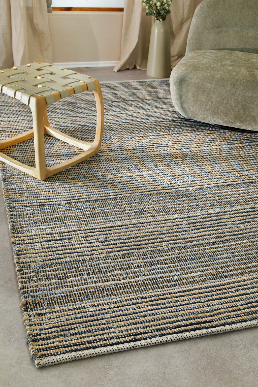 Handwebteppich Denim Blau "Denim Feels" WECONhome