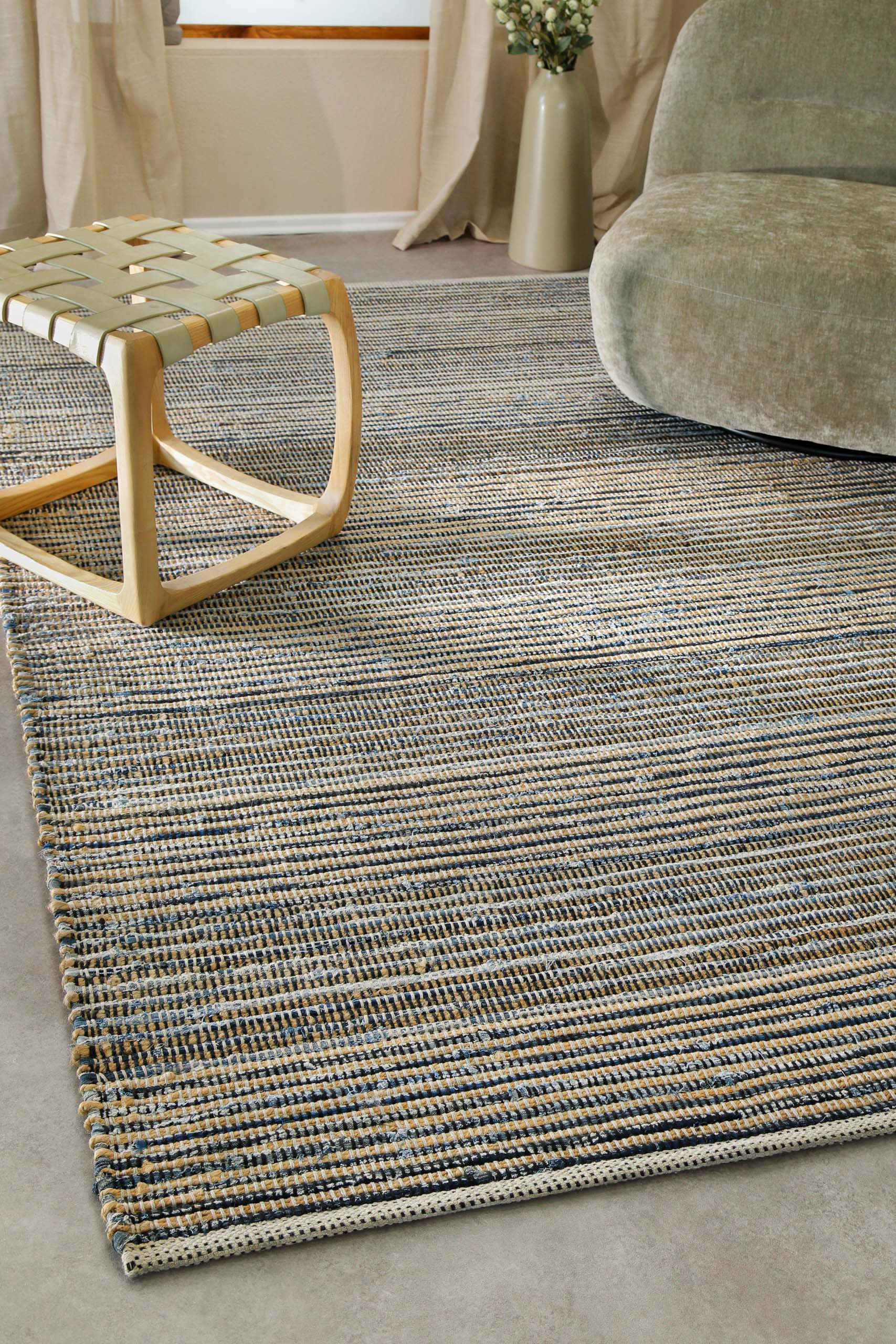 Handwebteppich Denim Blau "Denim Feels" WECONhome