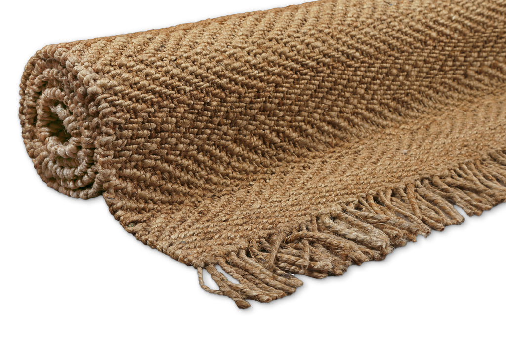 "Dhurry" Jute-Teppich – handgewebt, schwer, strukturiert