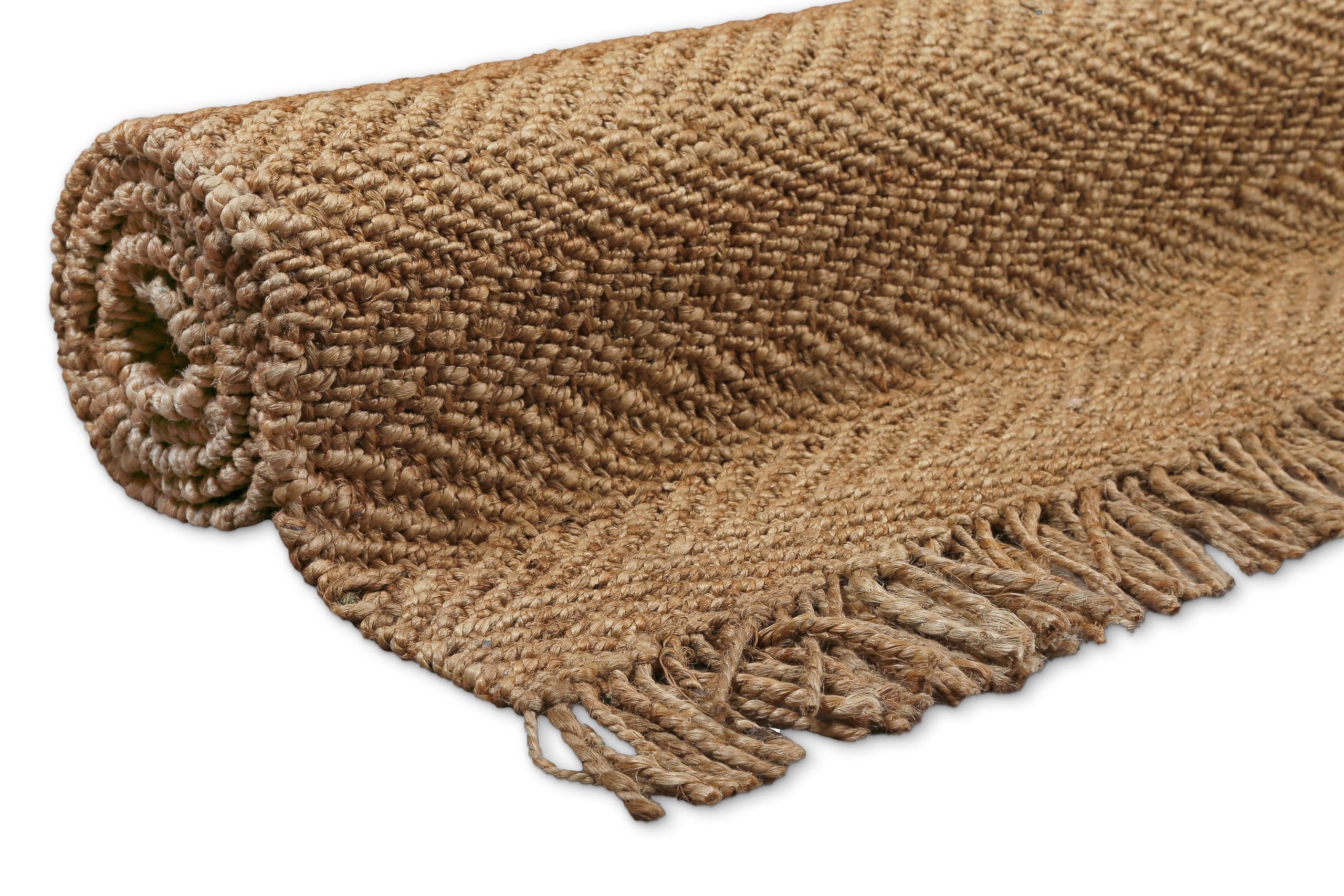 "Dhurry" Jute-Teppich – handgewebt, schwer, strukturiert