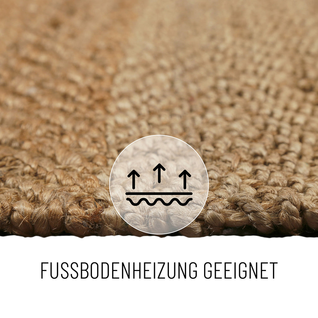 "Dhurry" Jute-Teppich – handgewebt, schwer, strukturiert