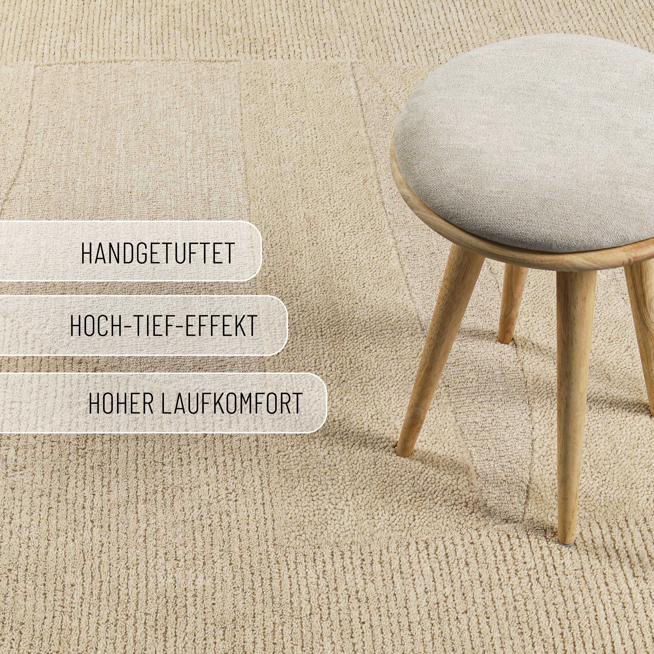 Kurzflorteppich Dodo Beige