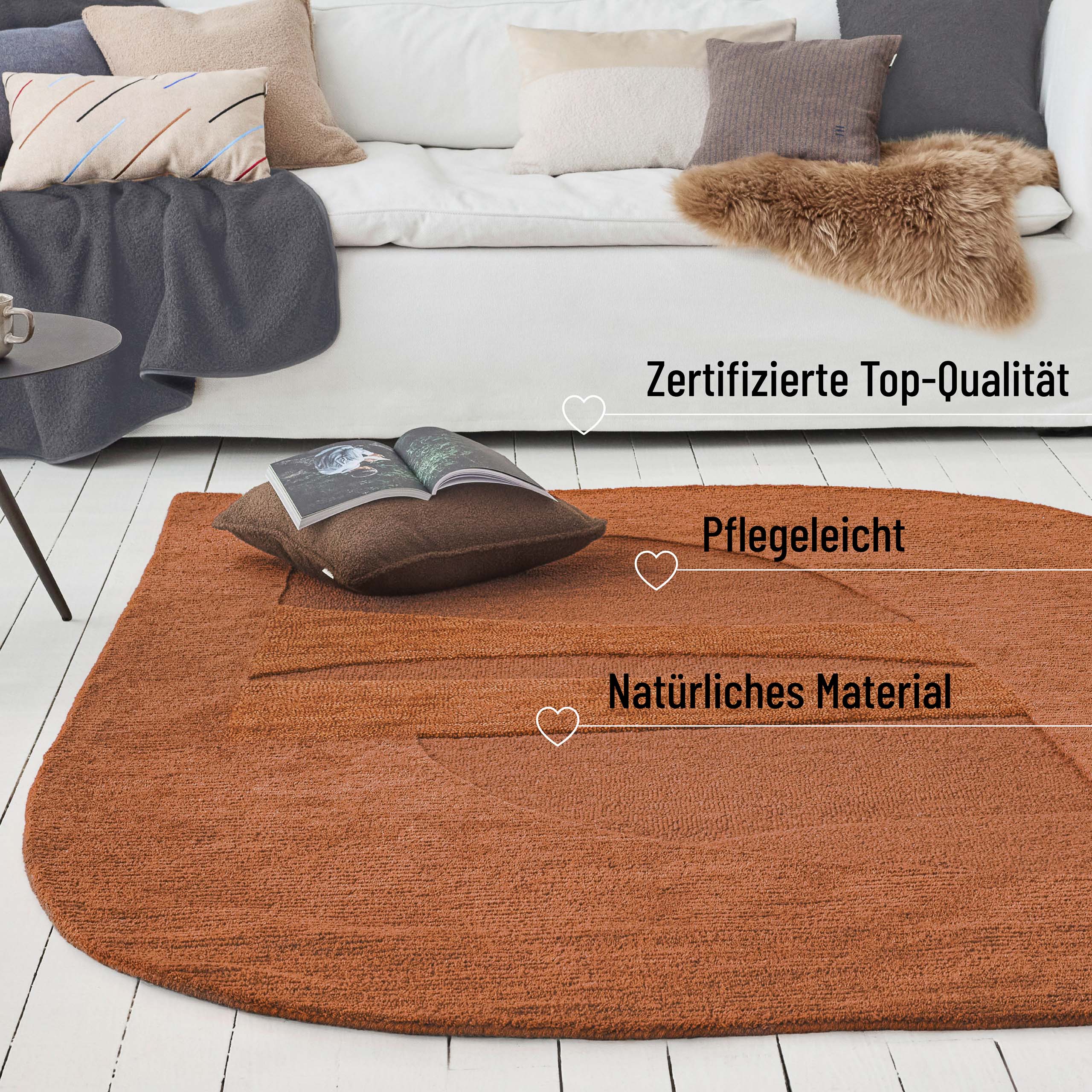 Kurzflorteppich Dodo Lehm Braun