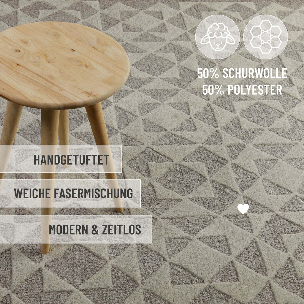 Kurzflorteppich Taupe "Downtown" WECONhome