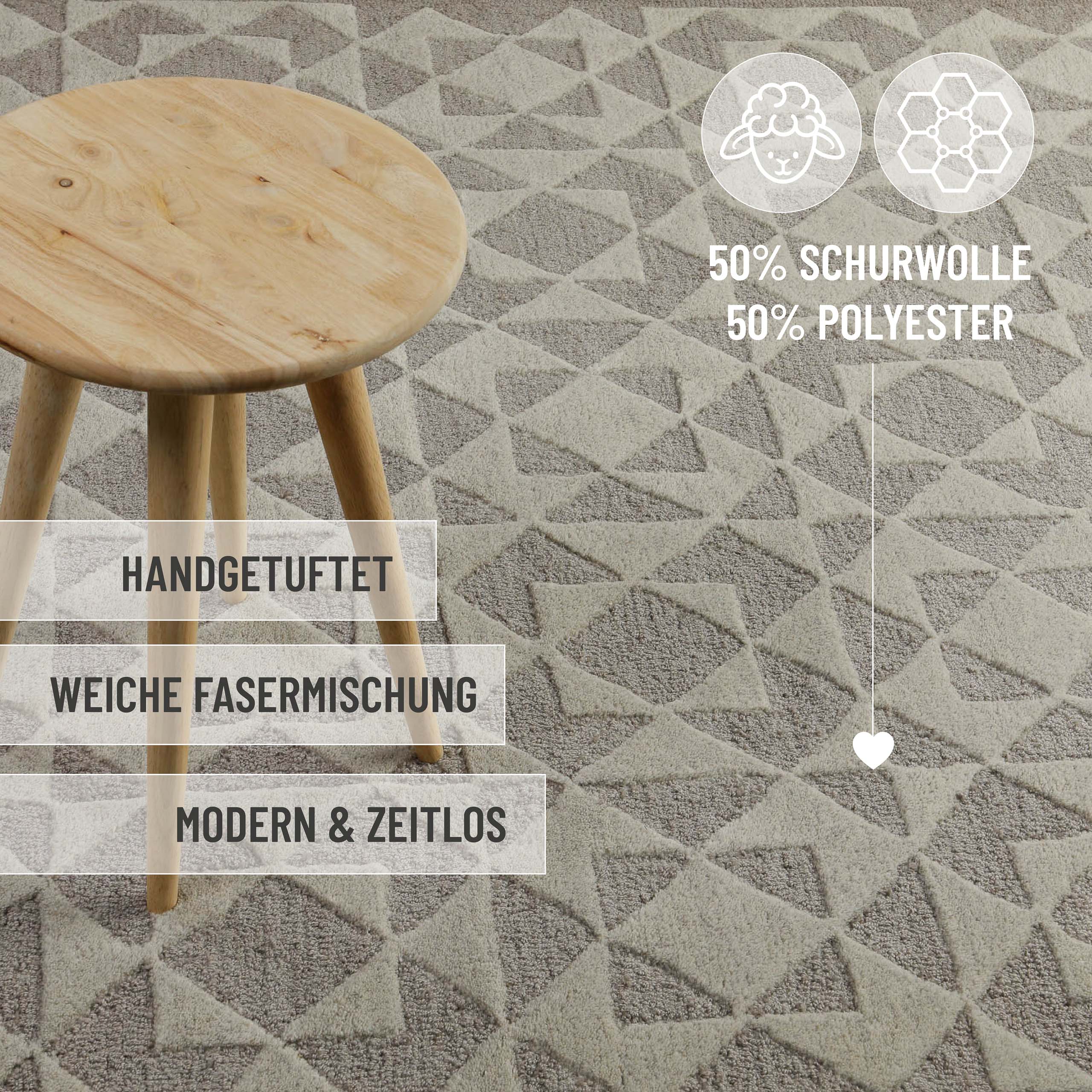 Kurzflorteppich Taupe "Downtown" WECONhome