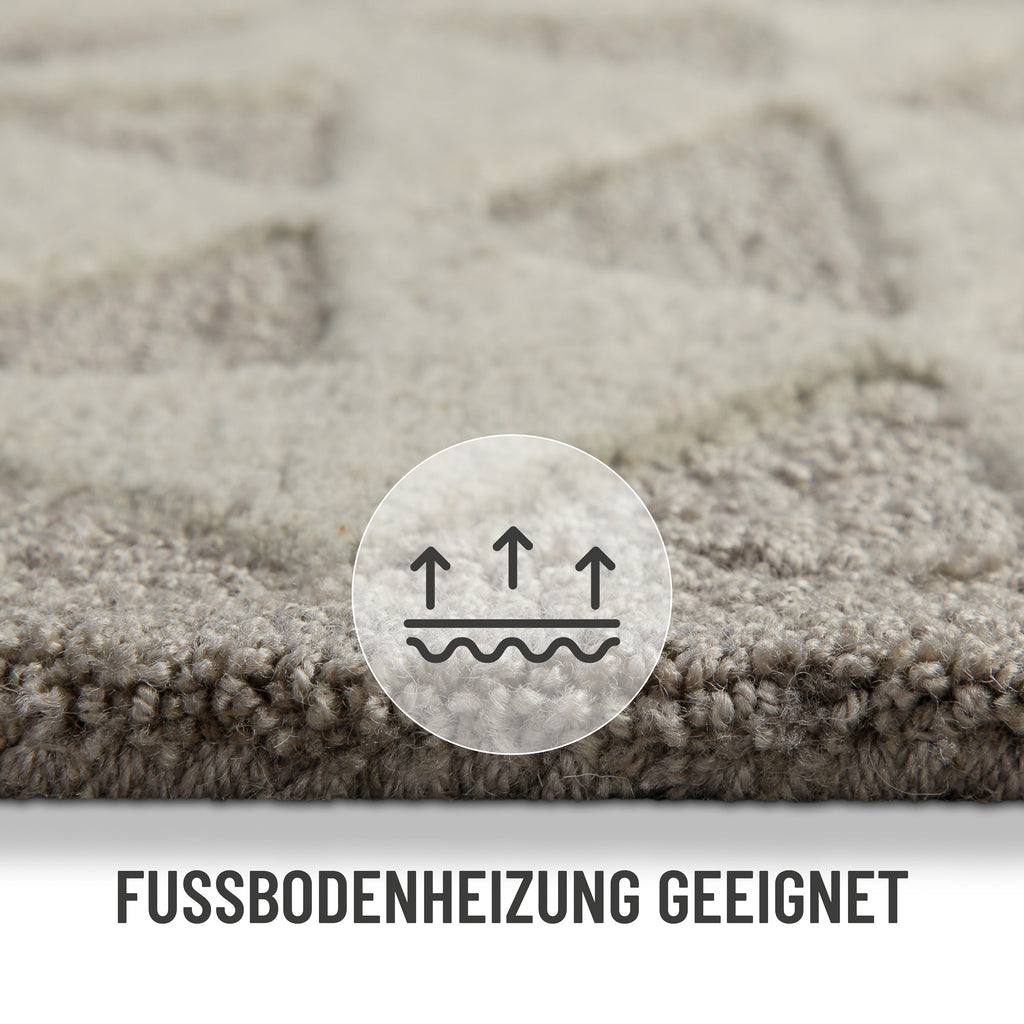 Kurzflorteppich Taupe "Downtown" WECONhome