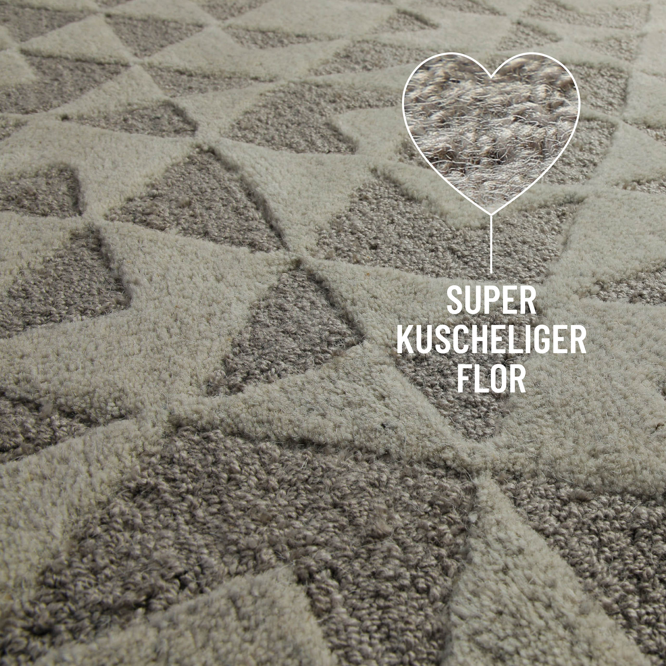Kurzflorteppich Taupe "Downtown" WECONhome
