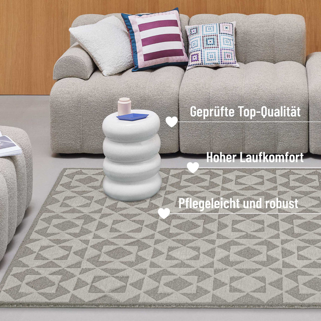 Kurzflorteppich Taupe "Downtown" WECONhome