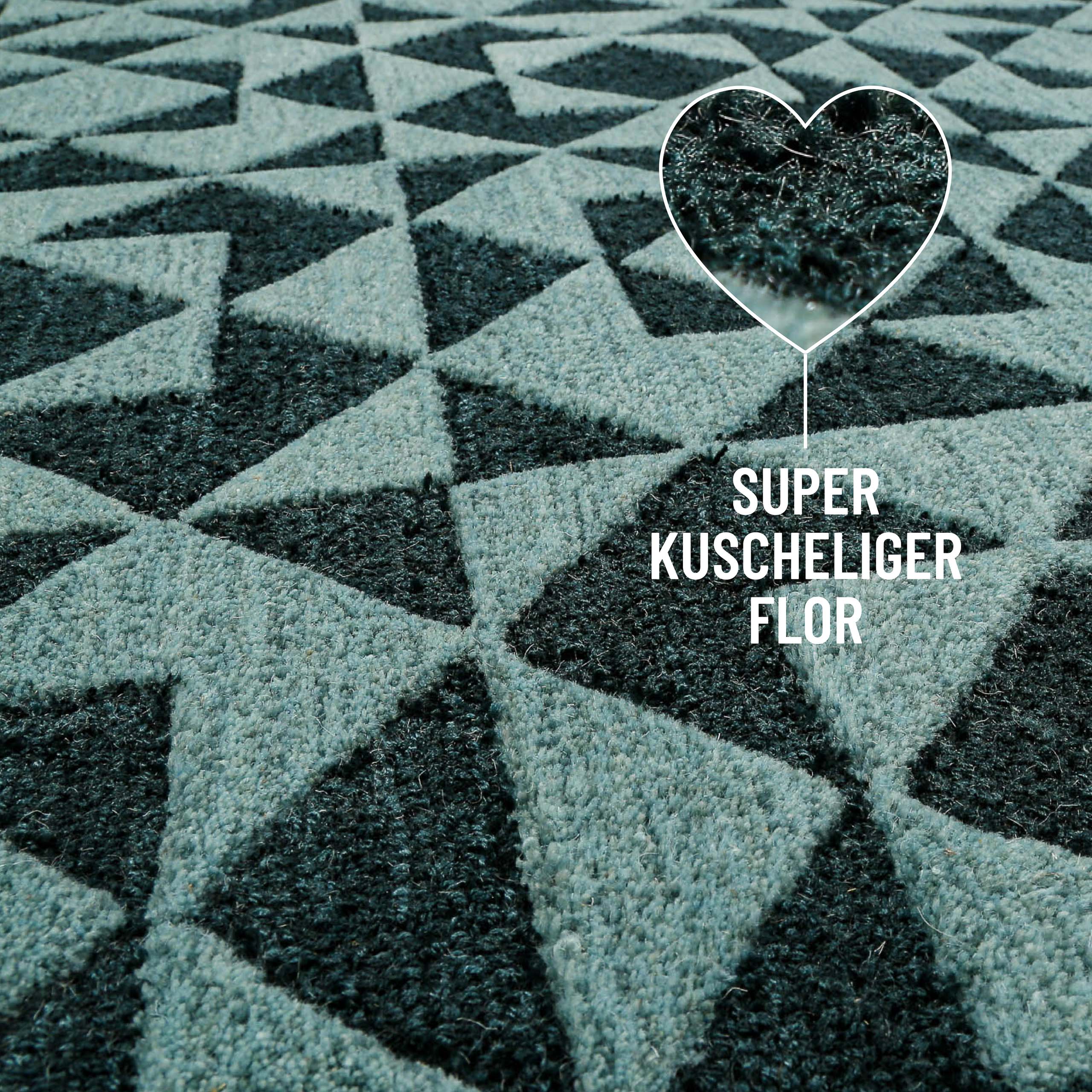 Kurzflorteppich Grün Multi "Downtown" WECONhome