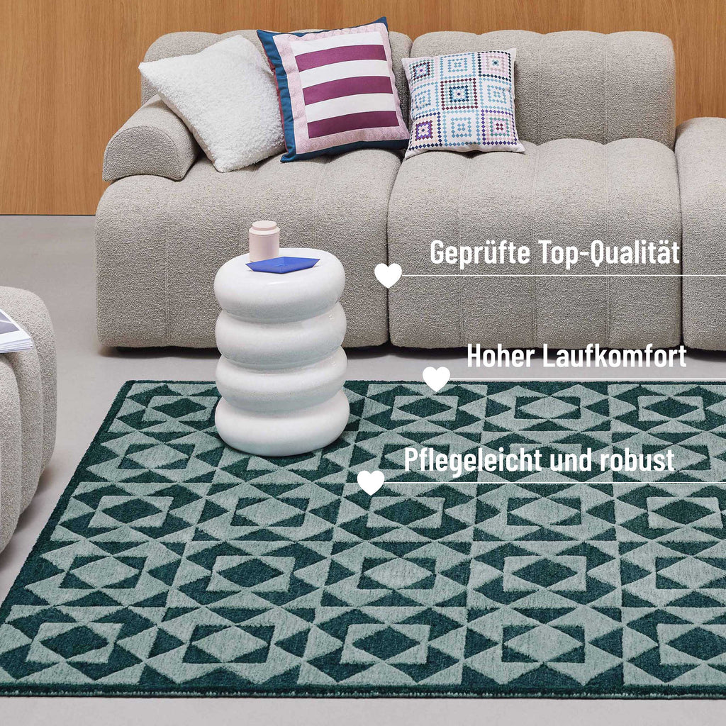 Kurzflorteppich Grün Multi "Downtown" WECONhome