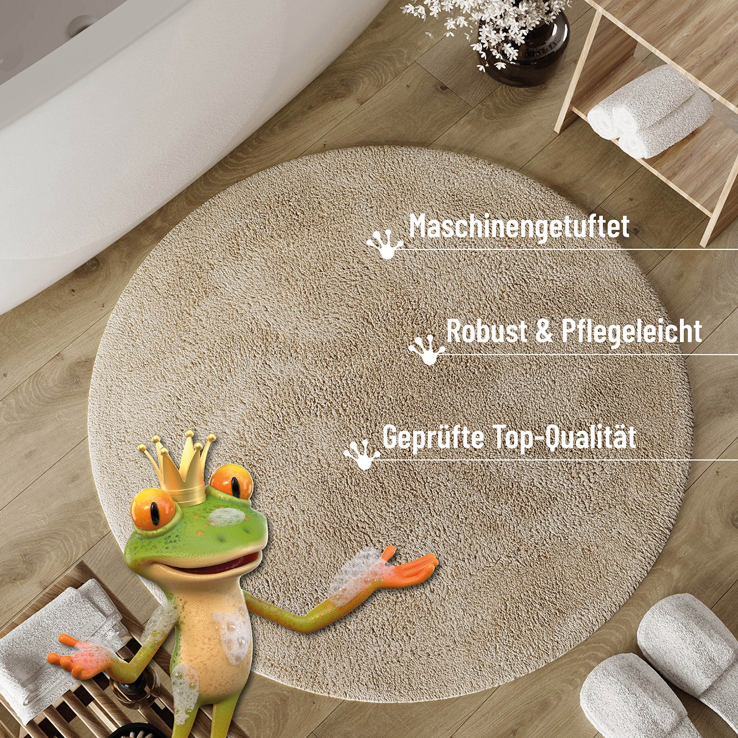 Badteppich Beige "Erik" WECONhome Basics