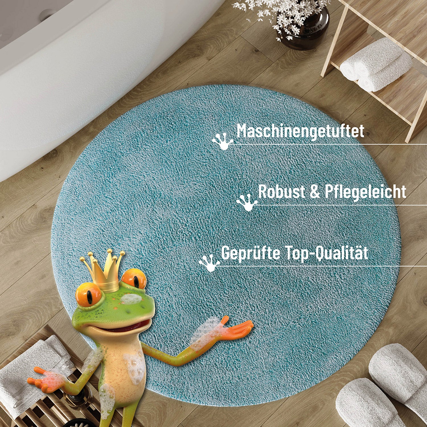 Badteppich Rauch Blau "Erik" WECONhome Basics