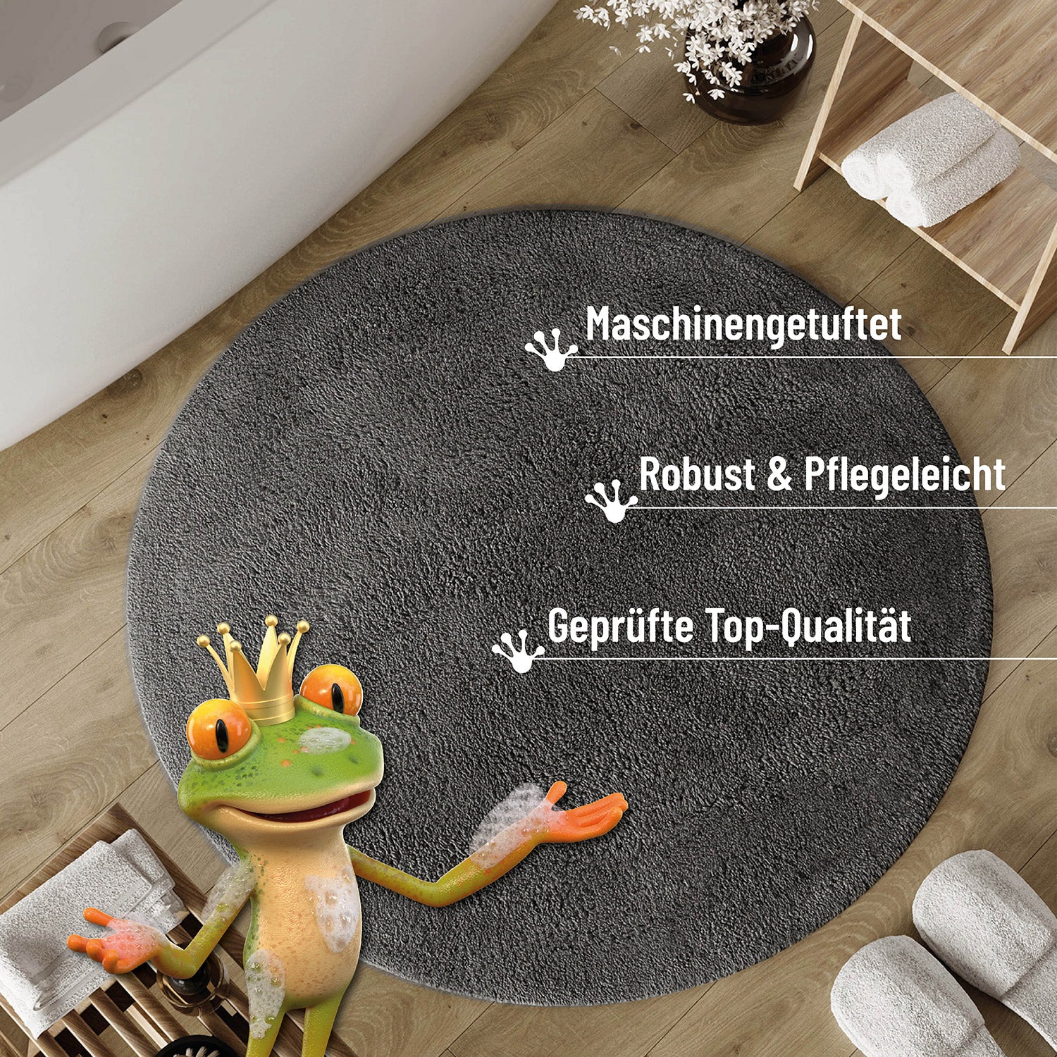 Badteppich Granit Grau "Erik" WECONhome Basics