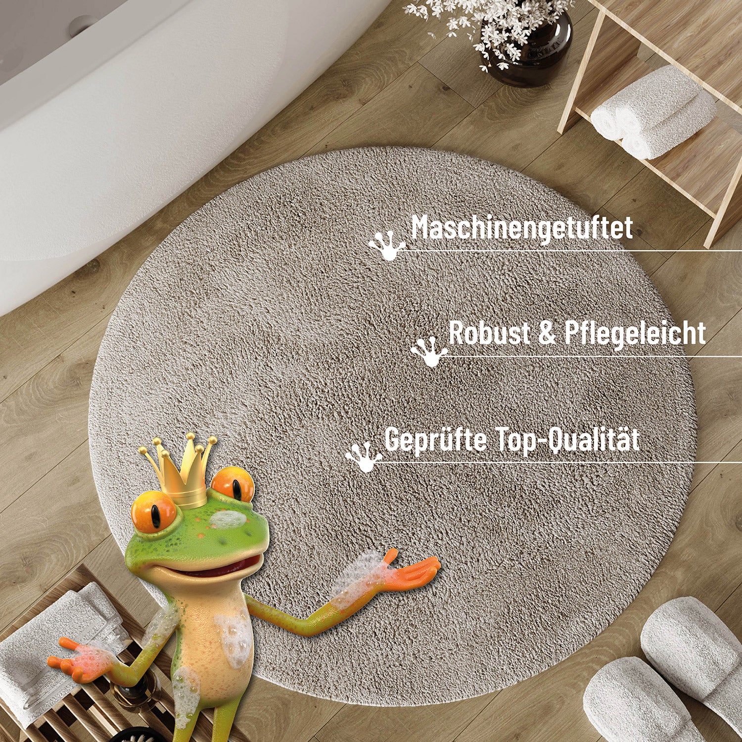 Badteppich Greige "Erik" WECONhome Basics
