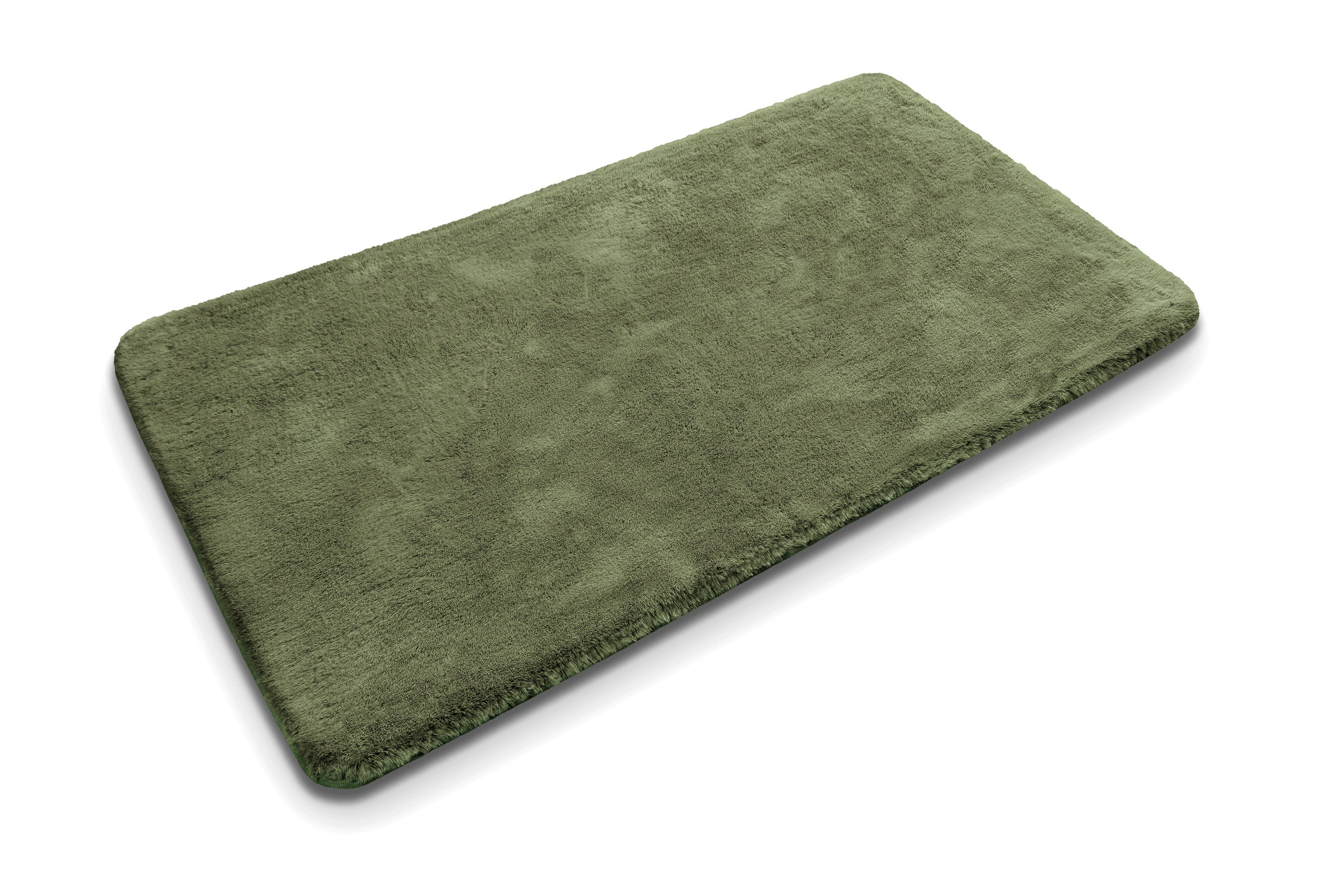 Emil Badteppich oliv grün Hochflor rechteckig