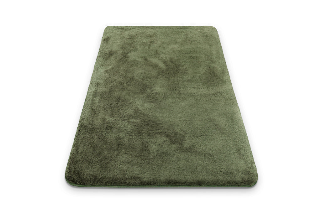 Emil Badteppich oliv grün Hochflor rechteckig