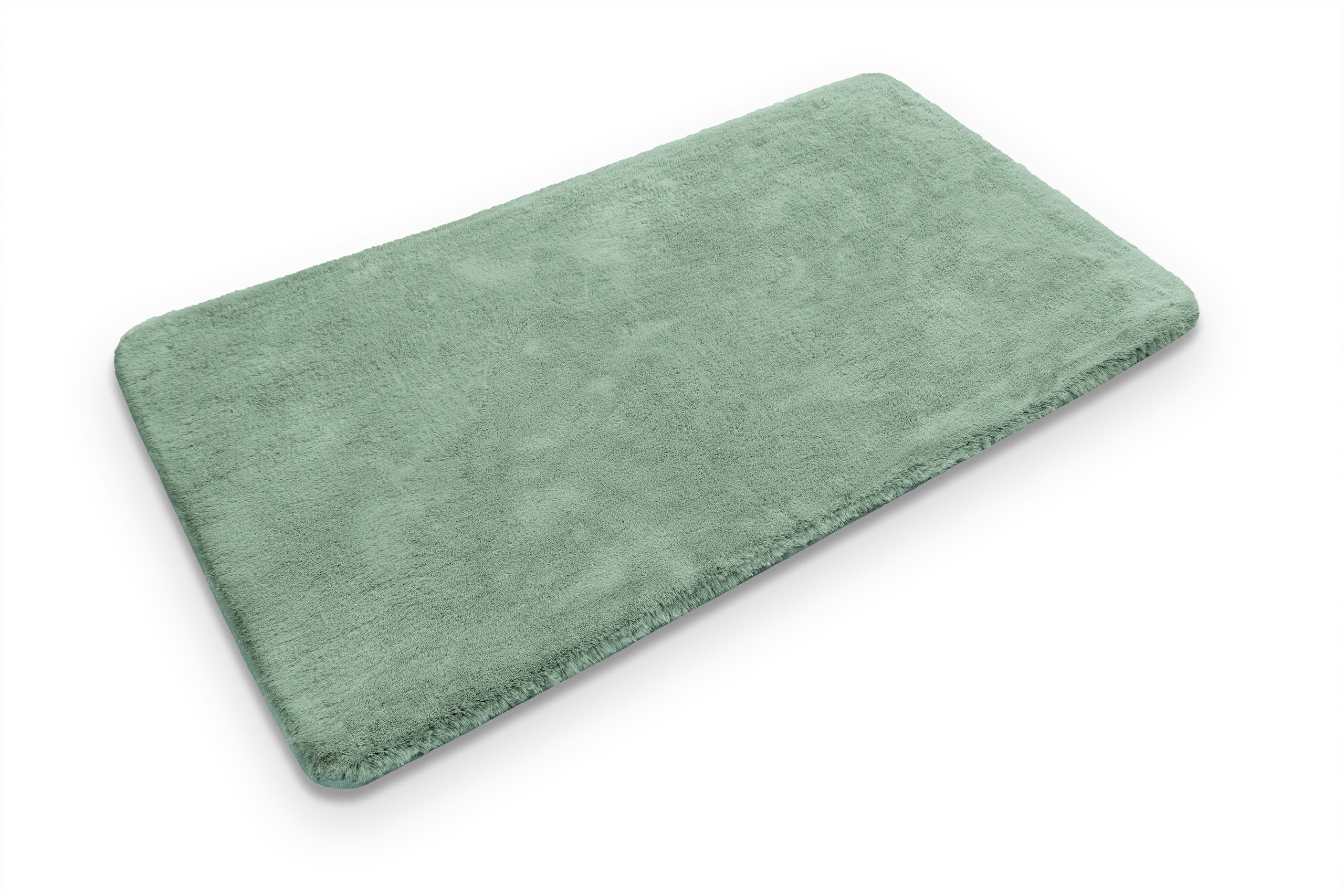 Emil Badteppich salbei grün Hochflor rechteckig