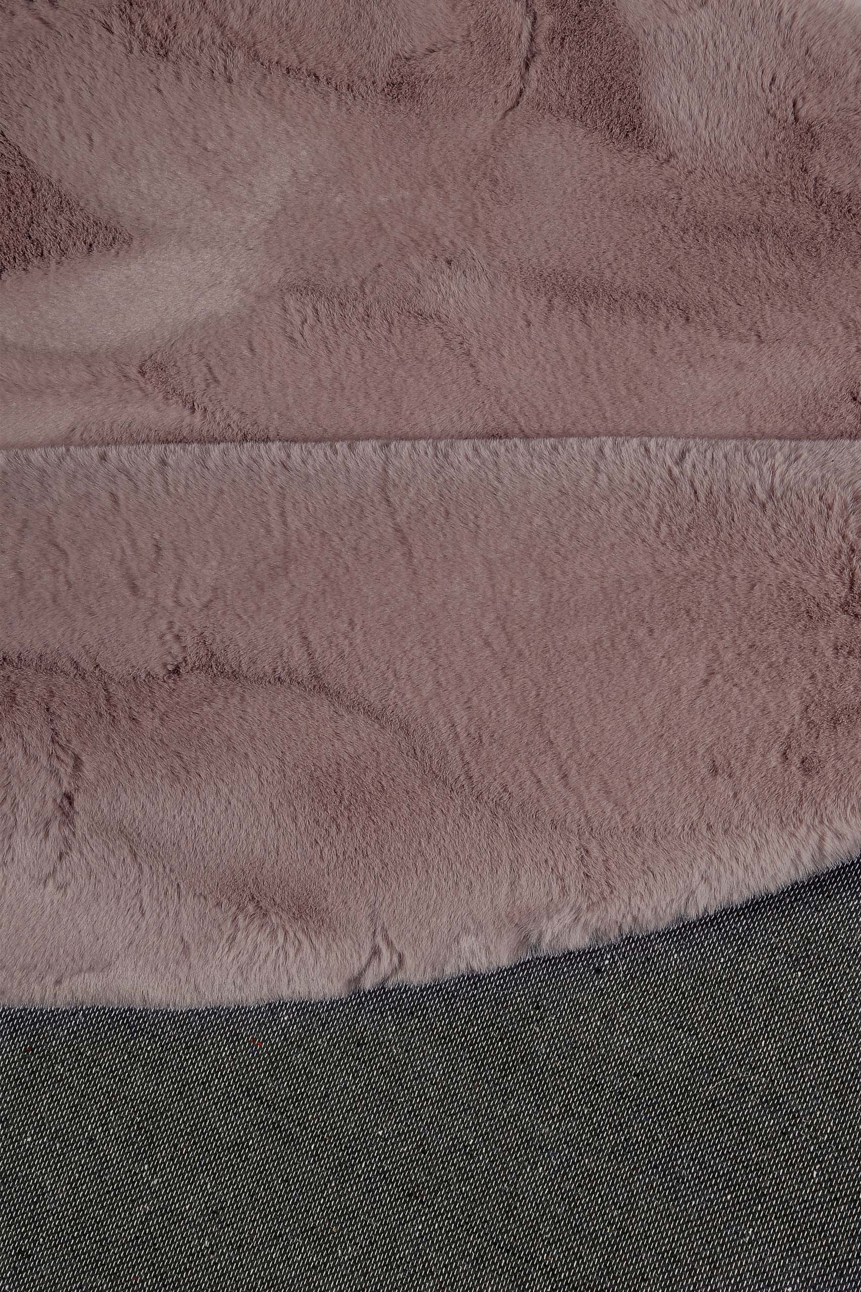Esprit Kunstfell Teppich Rund Altrosa und sehr flauschig Hochflor "Alice"