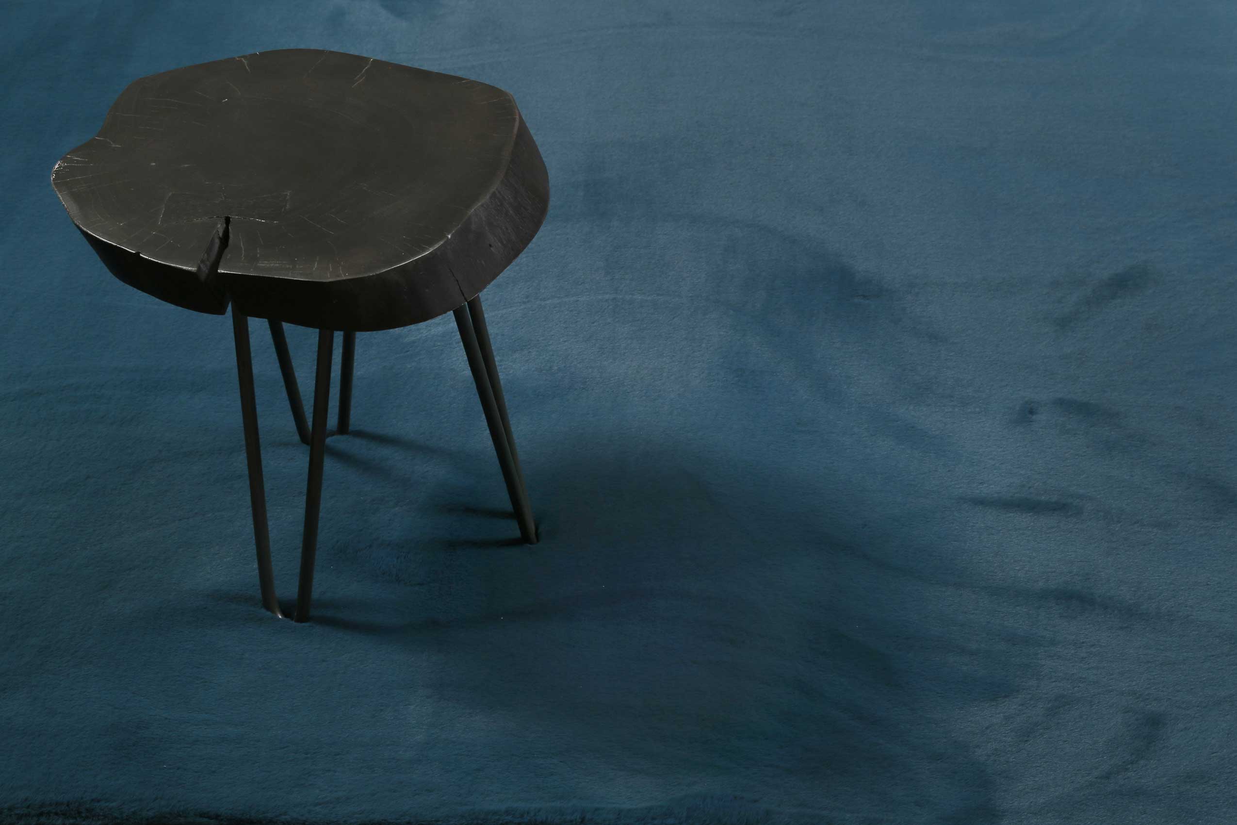 Esprit Kunstfell Teppich Rund Petrol und sehr flauschig Hochflor "Alice"