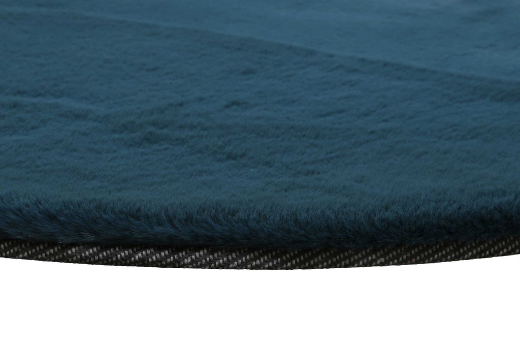 Esprit Kunstfell Teppich Rund Petrol und sehr flauschig Hochflor "Alice"
