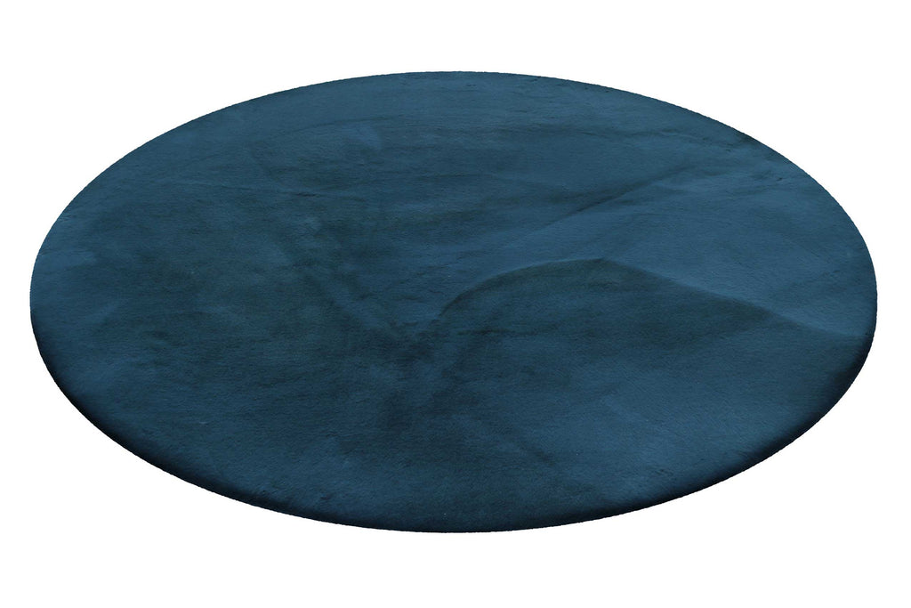 Esprit Kunstfell Teppich Rund Petrol und sehr flauschig Hochflor "Alice"
