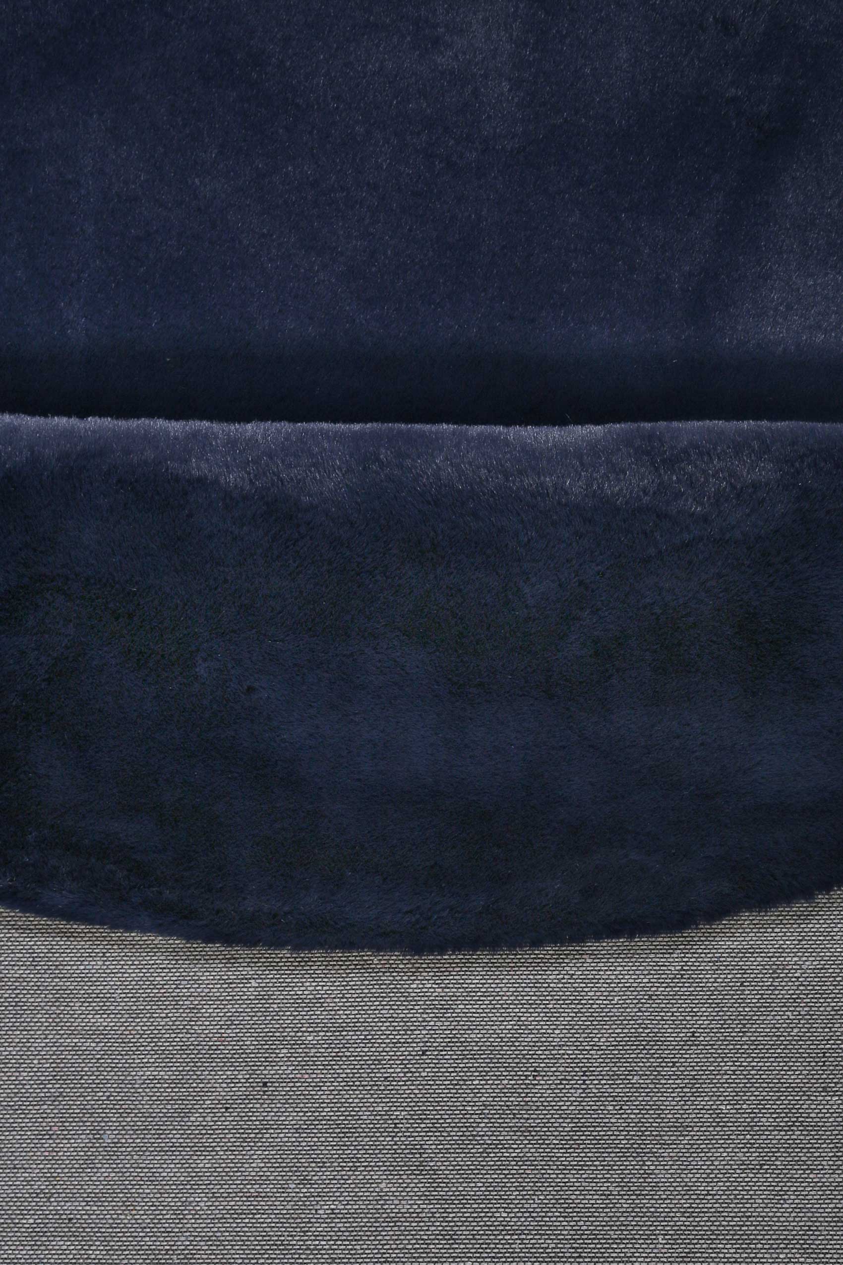 Esprit Kunstfell Teppich Rund Dunkelblau und sehr flauschig Hochflor "Alice"
