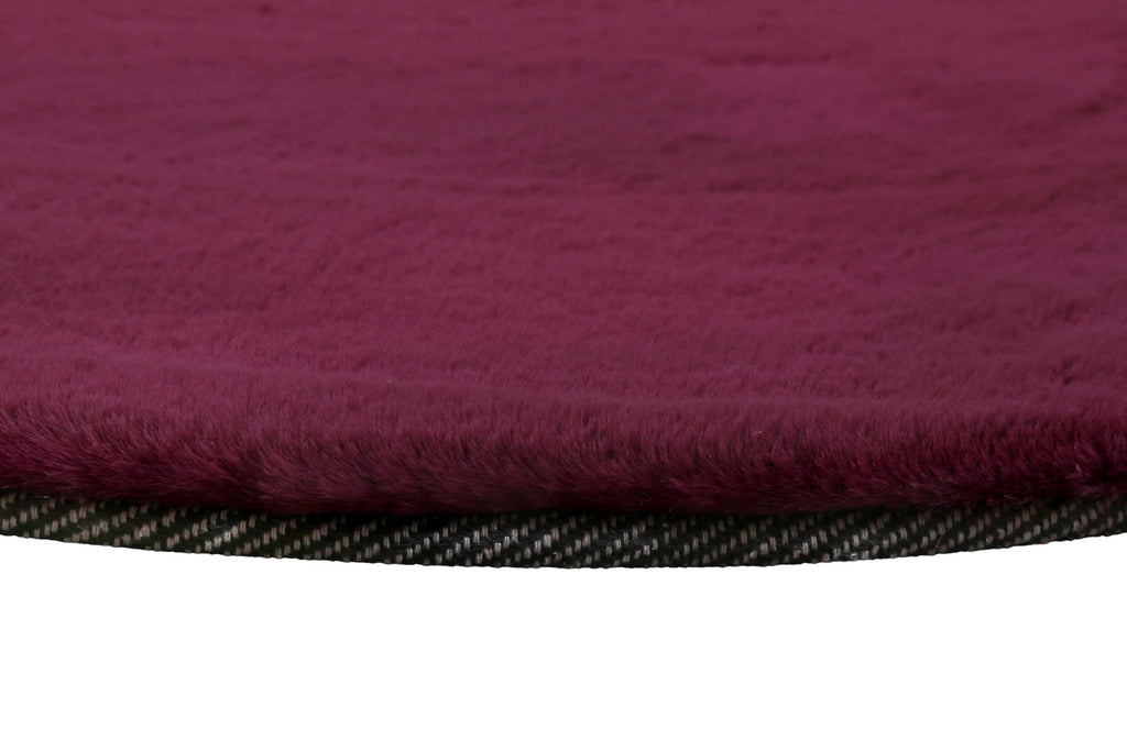 Esprit Kunstfell Teppich Rund Violett und sehr flauschig Hochflor "Alice"