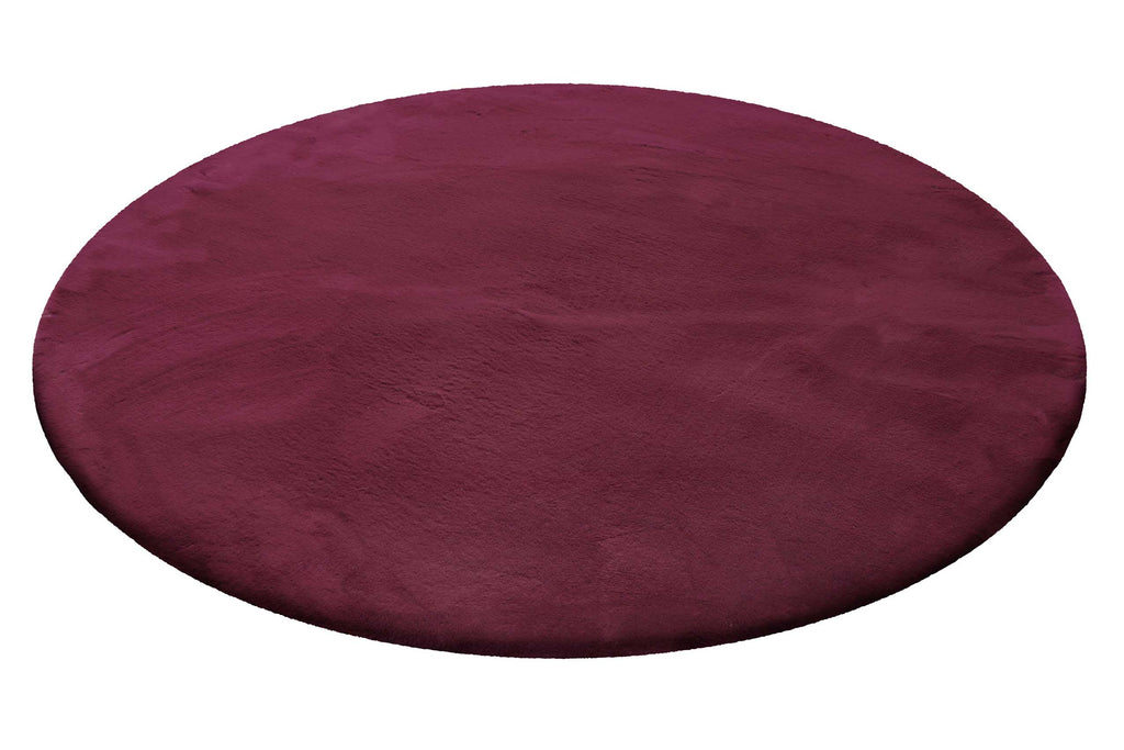 Esprit Kunstfell Teppich Rund Violett und sehr flauschig Hochflor "Alice"