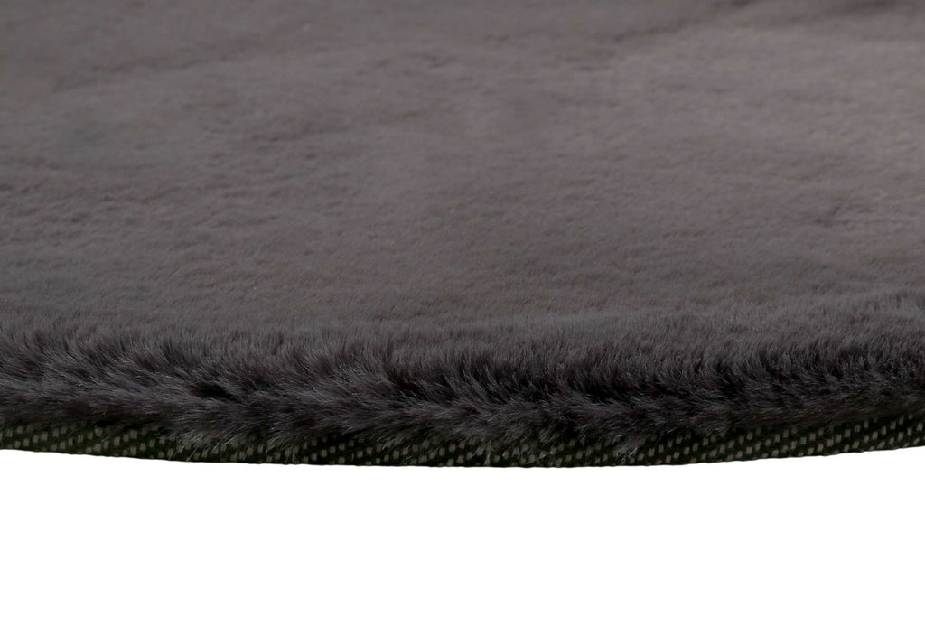 Esprit Kunstfell Teppich Rund Anthrazit und sehr flauschig Hochflor "Alice"