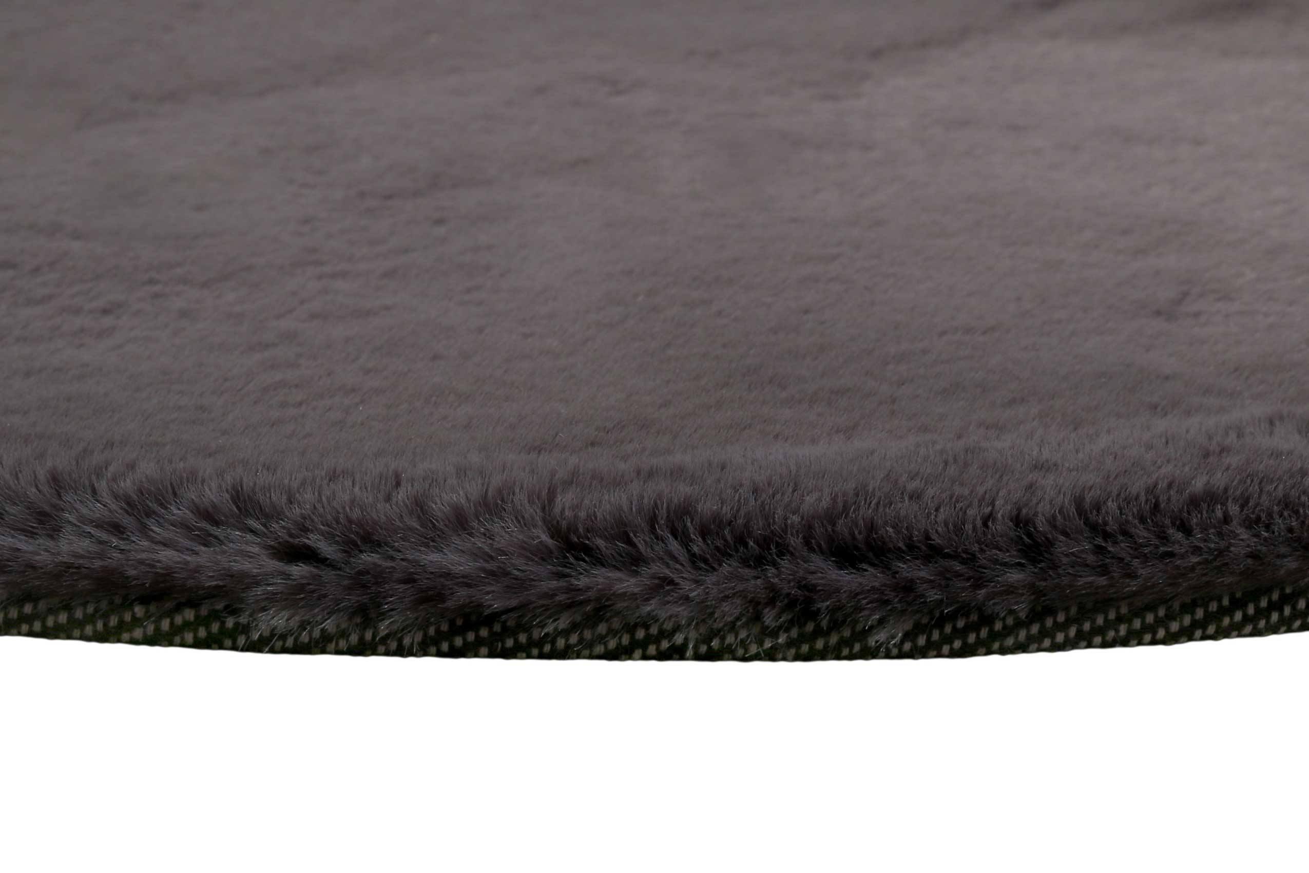 Esprit Kunstfell Teppich Rund Anthrazit und sehr flauschig Hochflor "Alice"